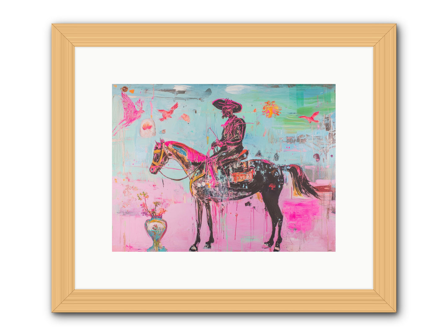 Prairie Thunderstorm -- Framed Print - Natural 12x9