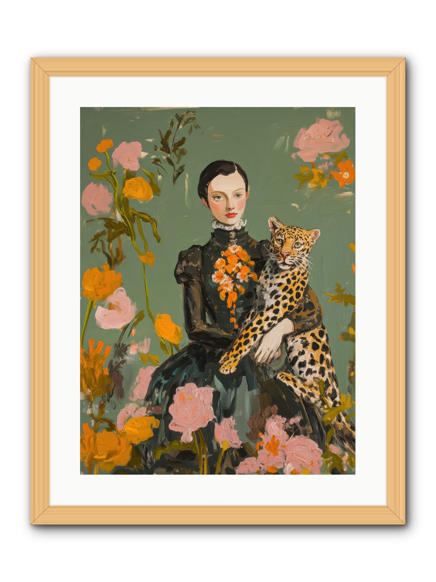 Prescient Muse -- Framed Print - Natural 18x24
