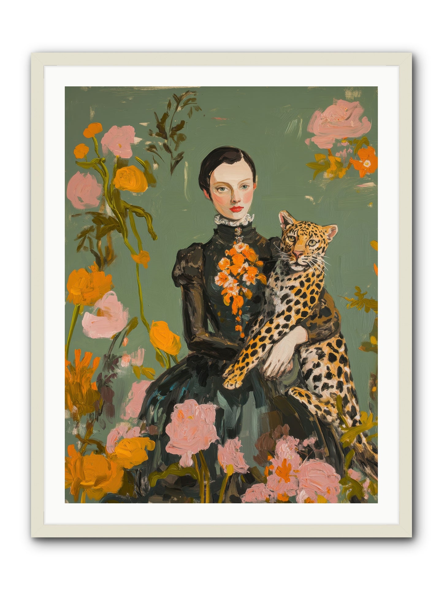 Prescient Muse -- Framed Print - White 30x40