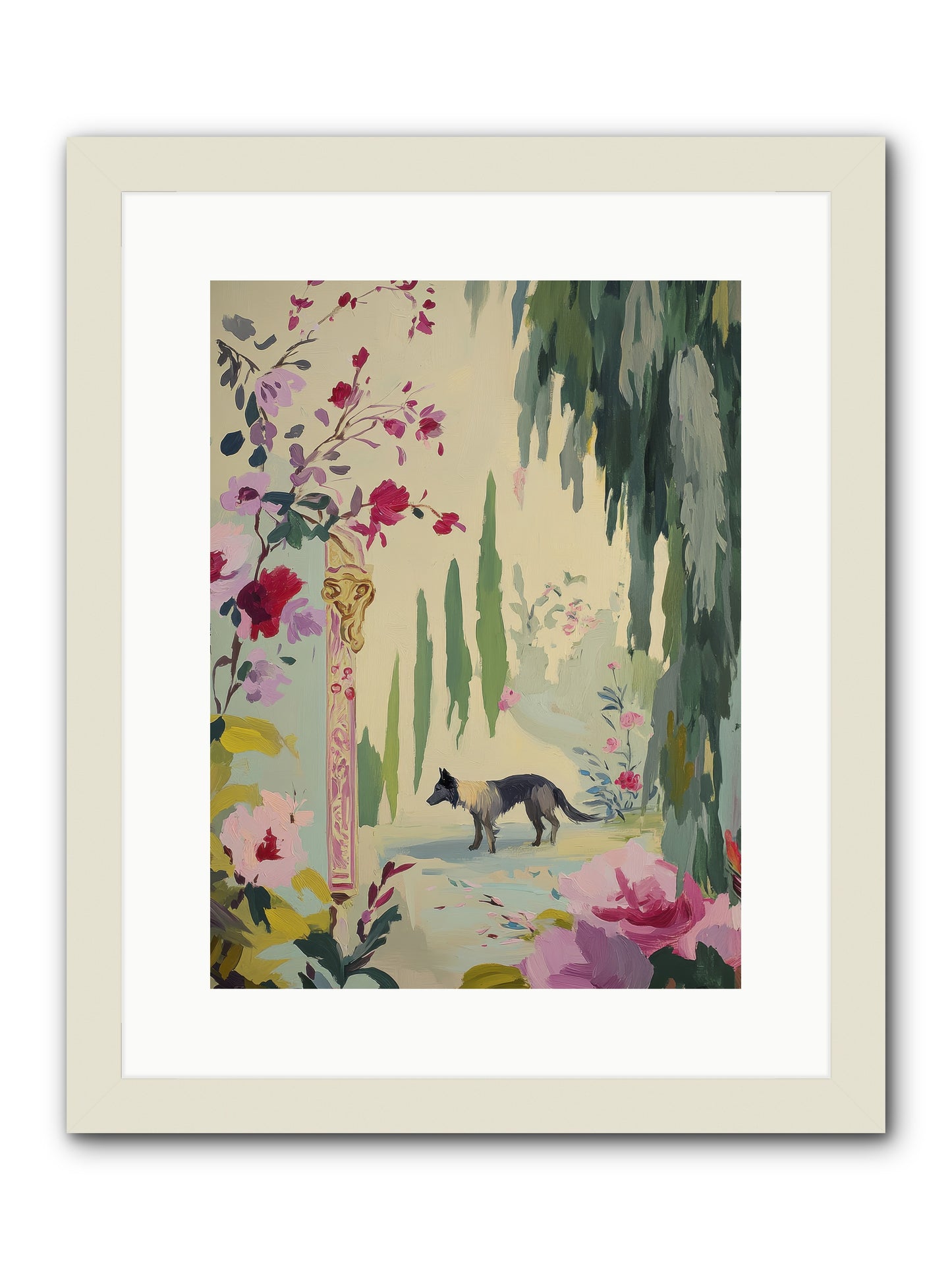Primrose Field -- Framed Print - White 12x16