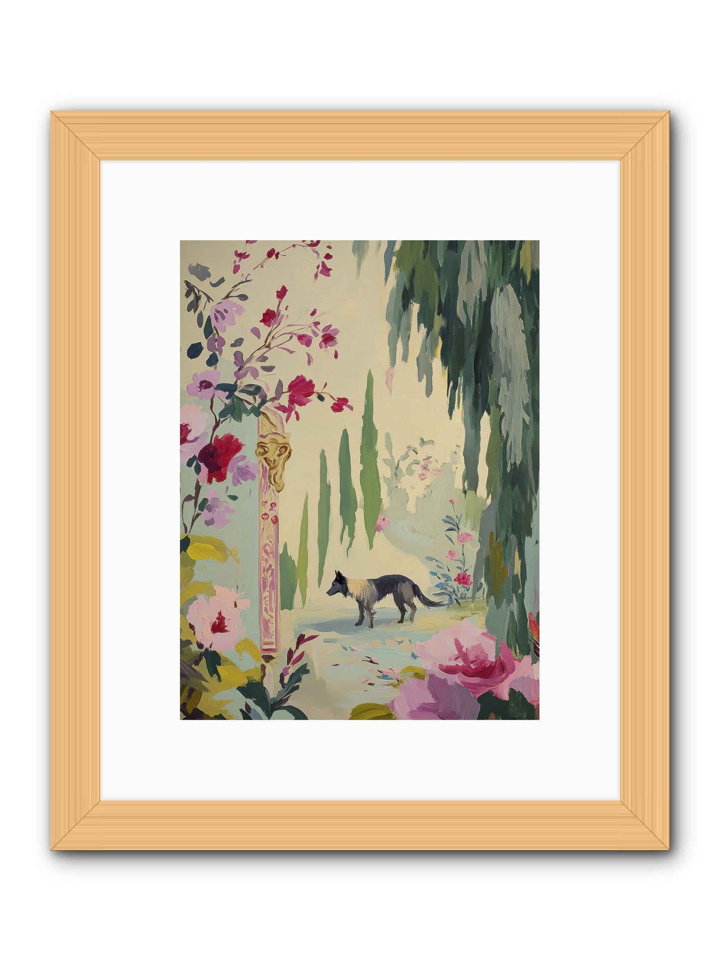 Primrose Field -- Framed Print - Natural 9x12
