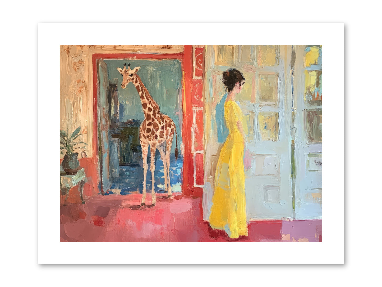 Primrose's Tall Tea Guest -- Paper Print 12x9