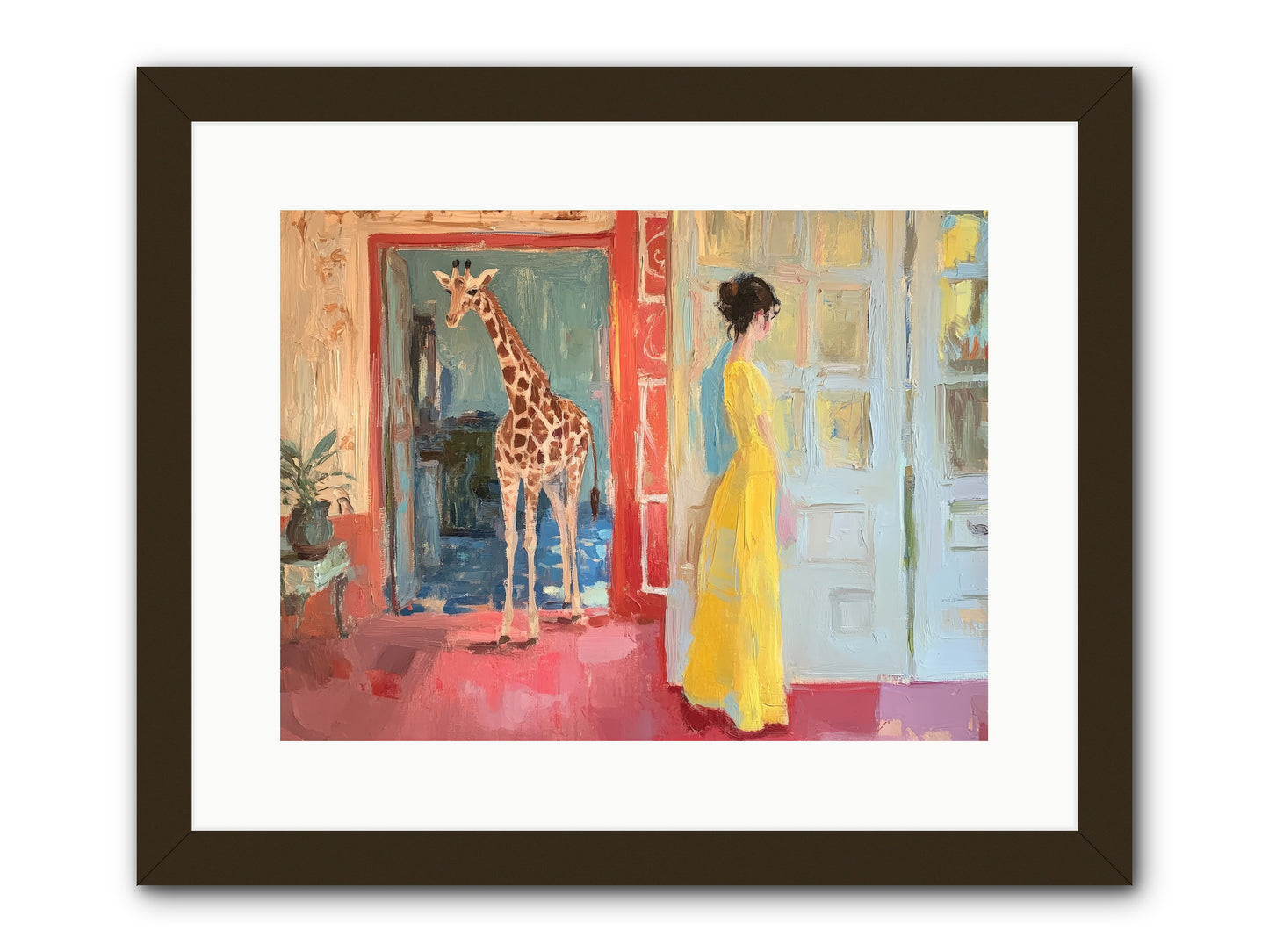 Primrose's Tall Tea Guest -- Framed Print - Black 16x12