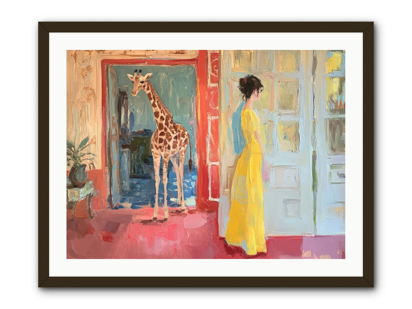 Primrose's Tall Tea Guest -- Framed Print - Black 32x24