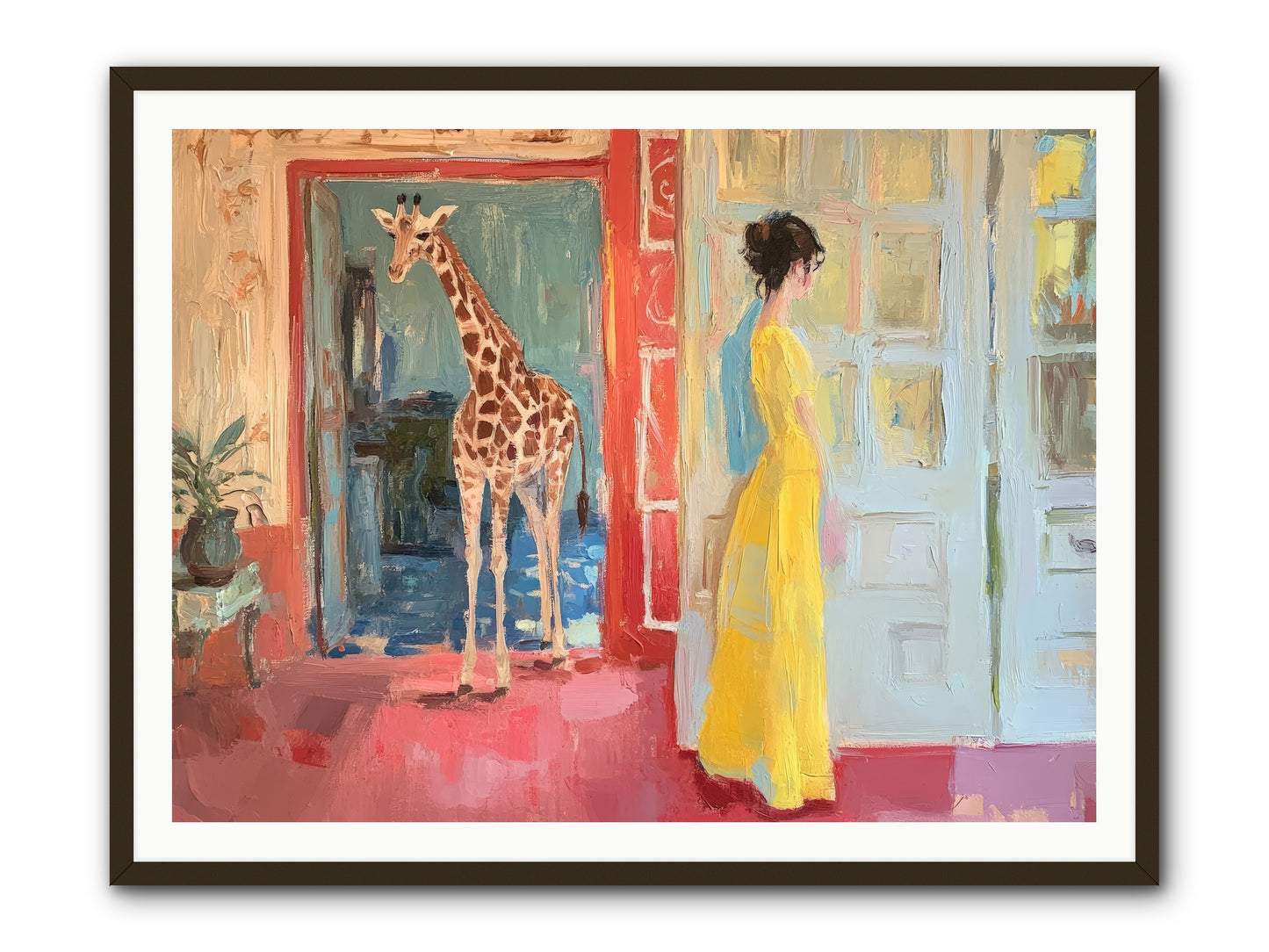 Primrose's Tall Tea Guest -- Framed Print - Black 48x36