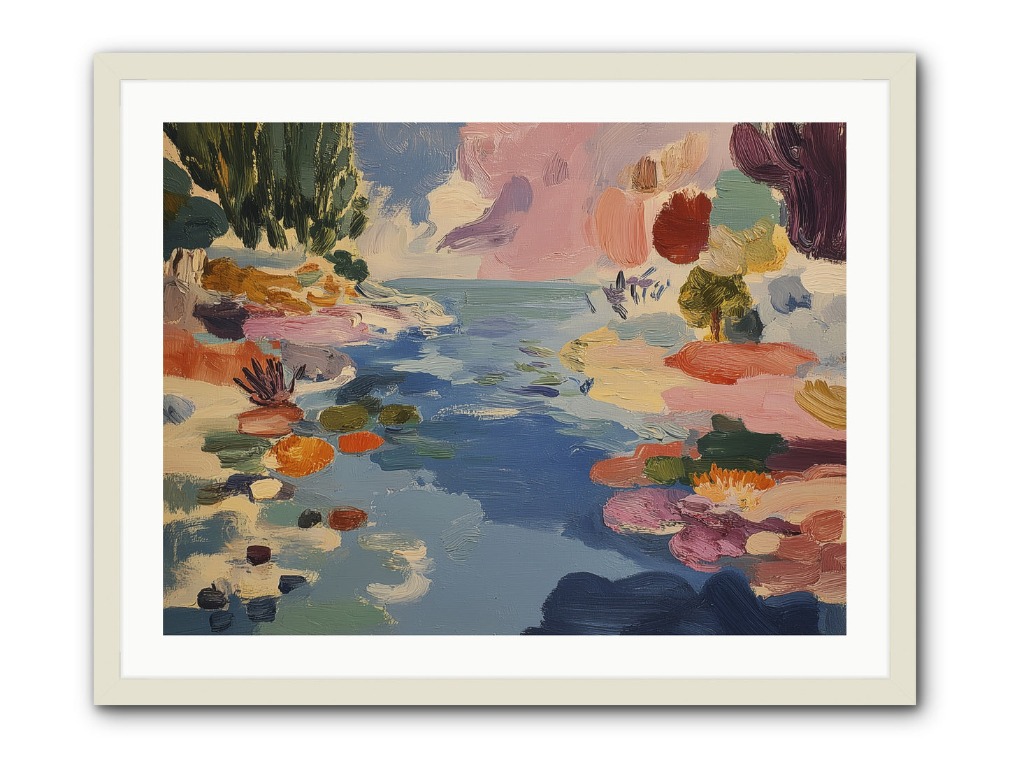 Prism Waters -- Framed Print - White 32x24