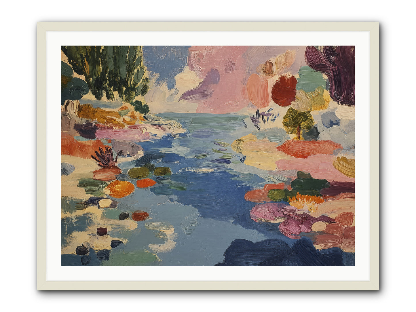 Prism Waters -- Framed Print - White 40x30