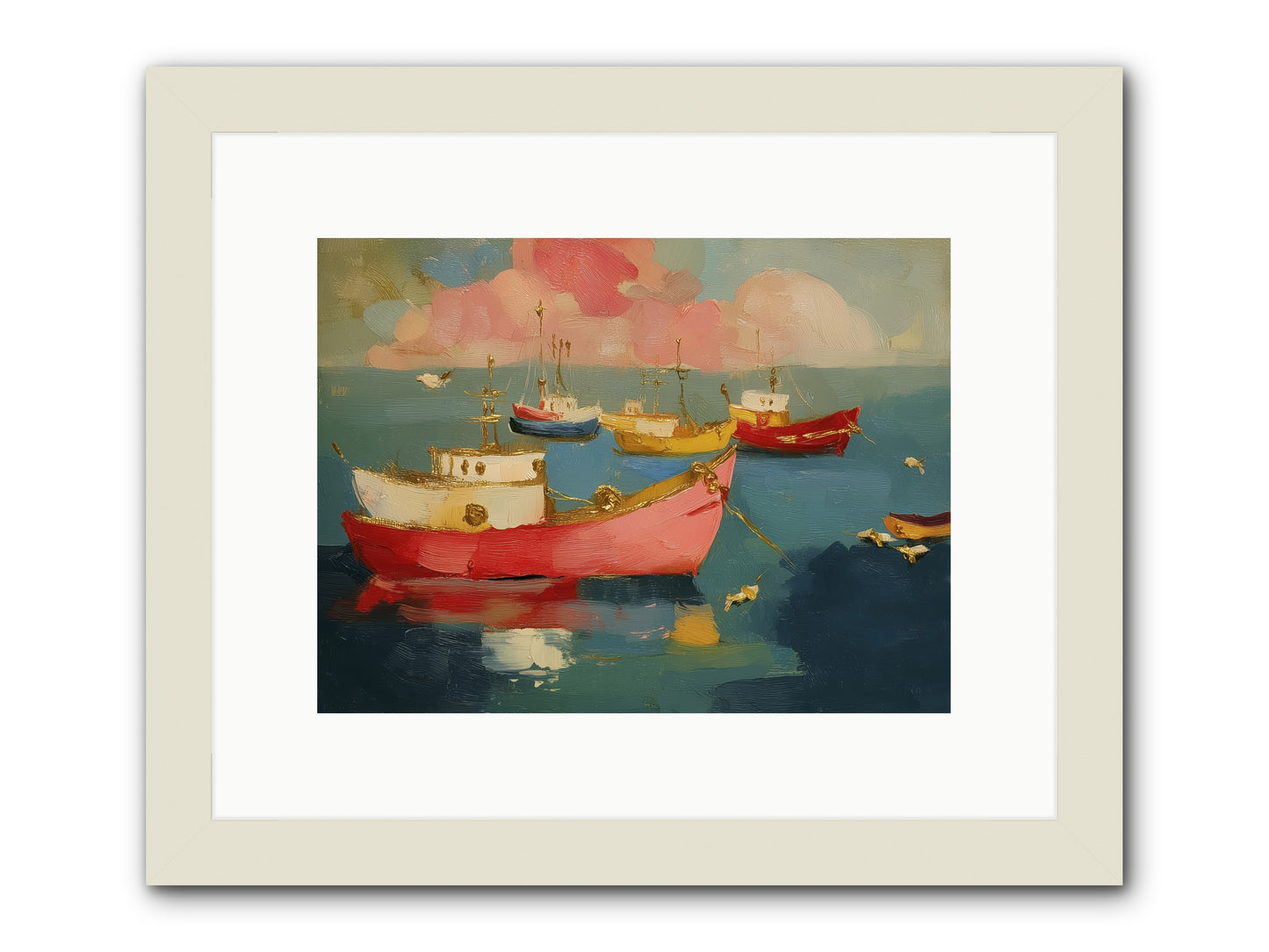 Prismatic Port -- Framed Print - White 12x9