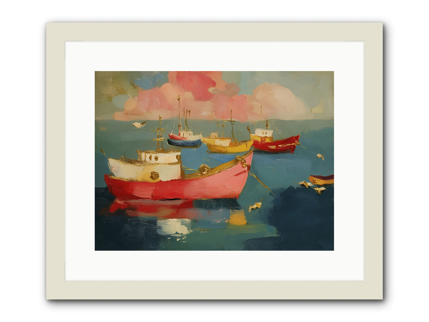 Prismatic Port -- Framed Print - White 16x12