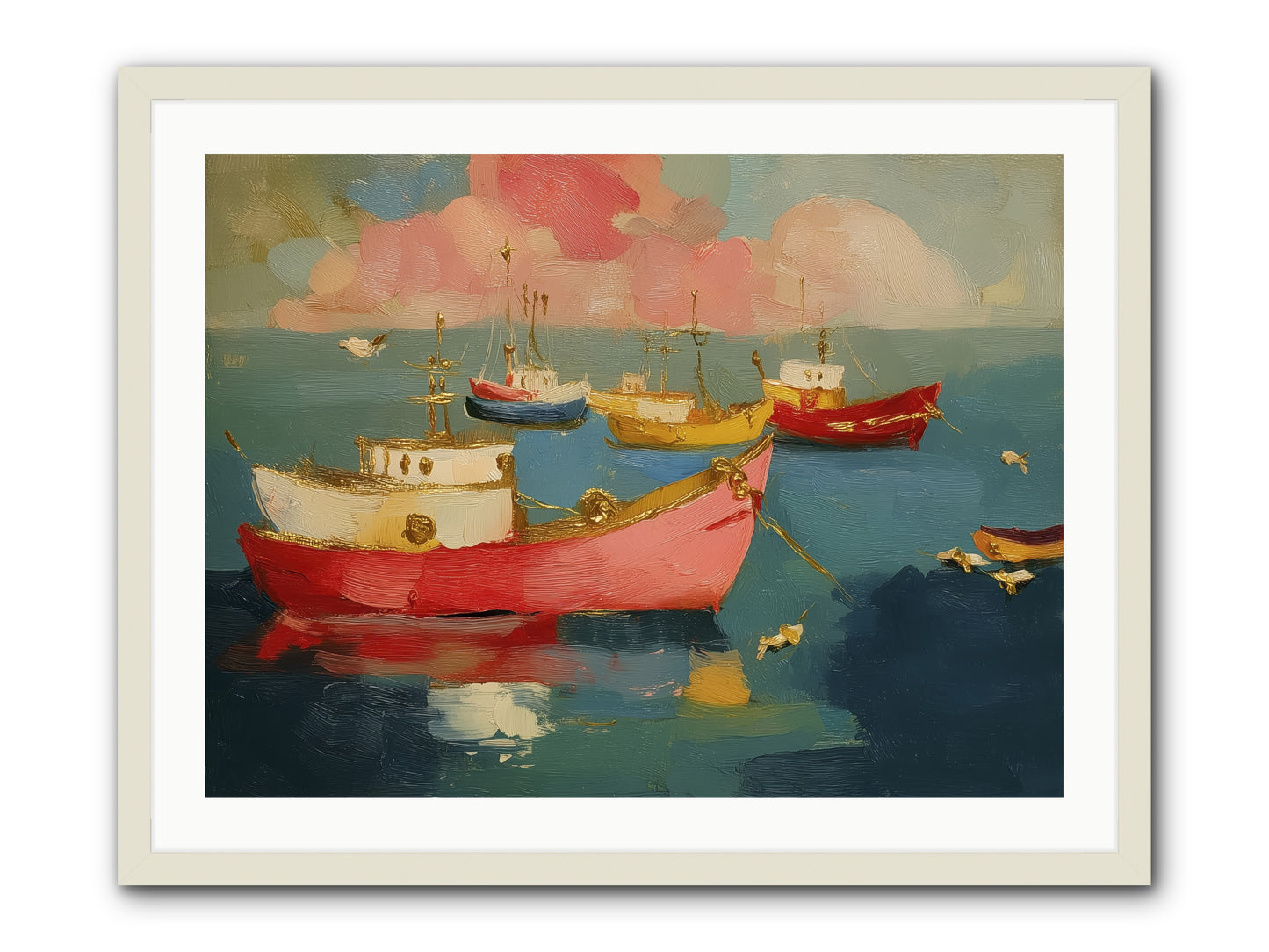 Prismatic Port -- Framed Print - White 32x24