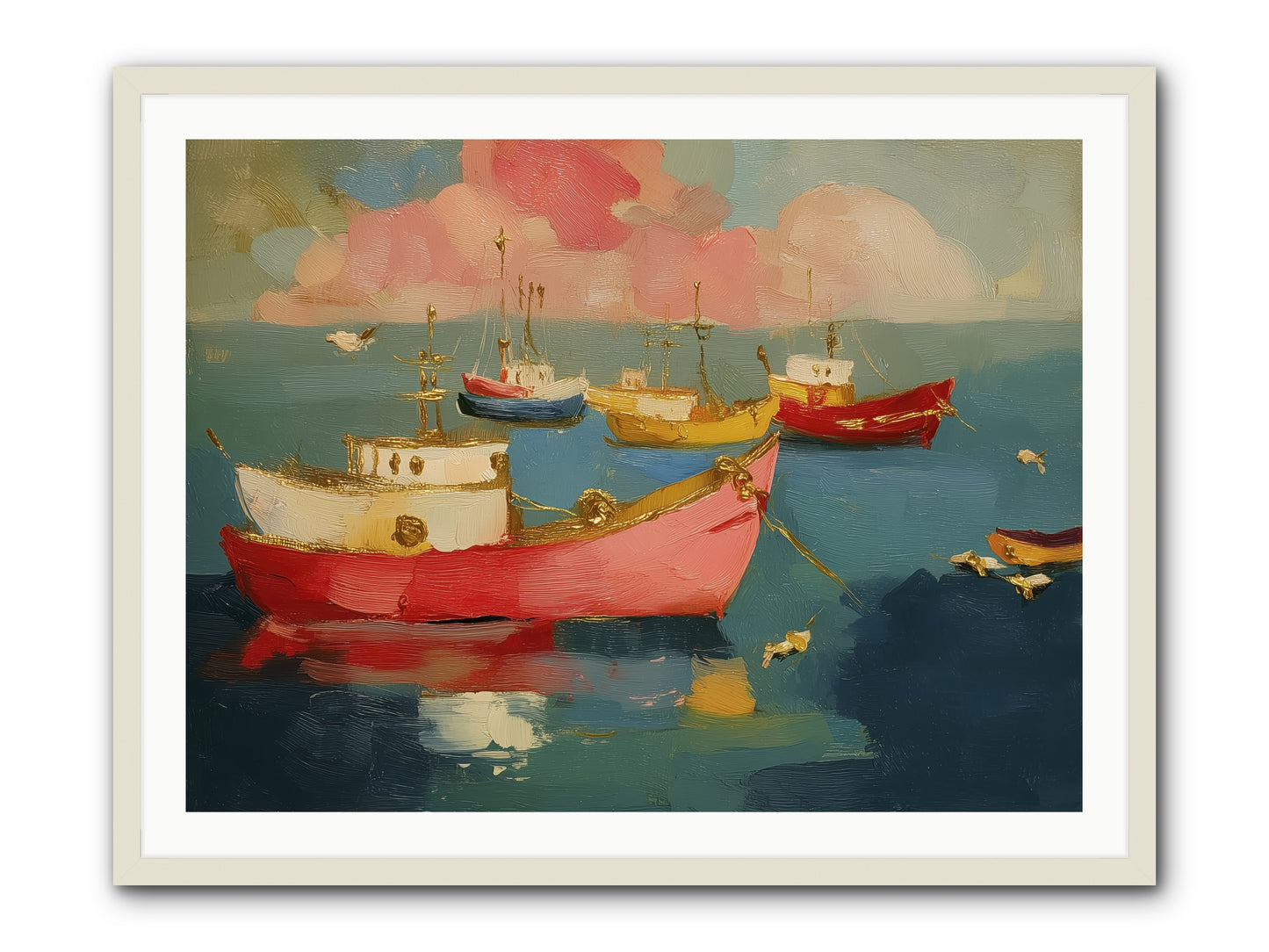 Prismatic Port -- Framed Print - White 40x30