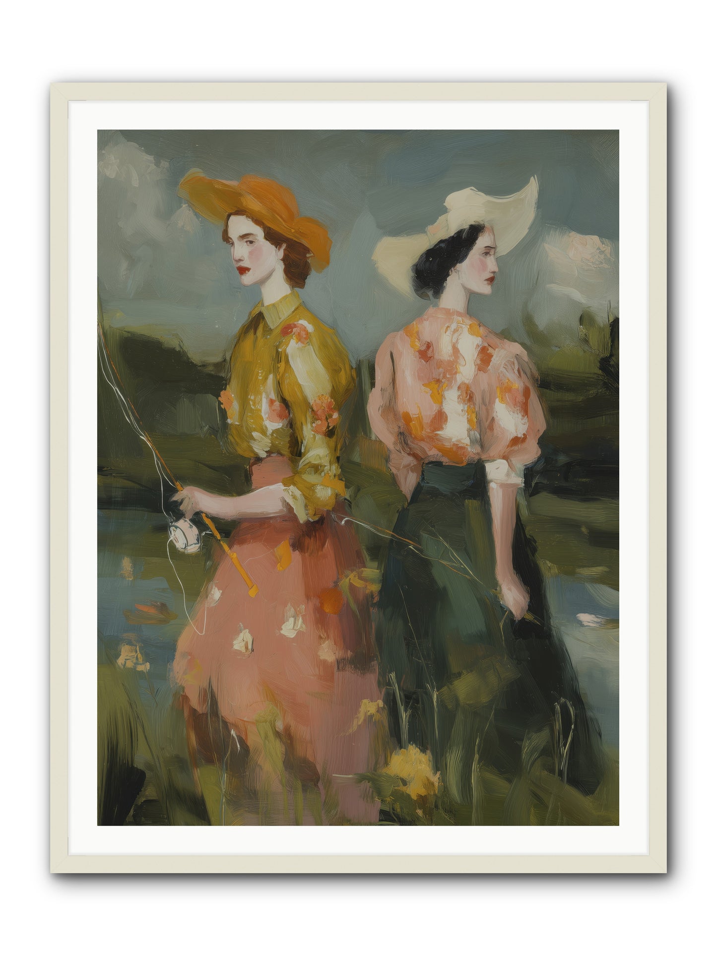 Promising Waters -- Framed Print - White 36x48