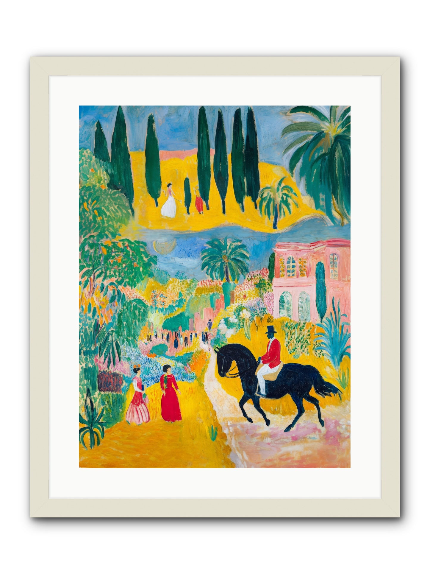 Provence Plays -- Framed Print - White 18x24
