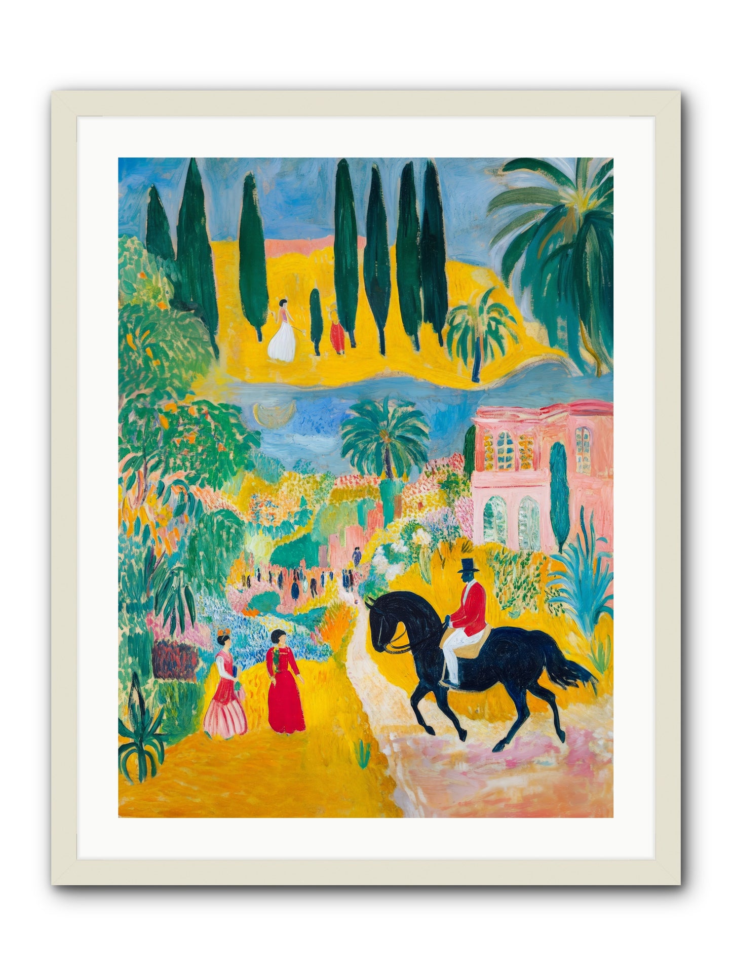 Provence Plays -- Framed Print - White 24x32