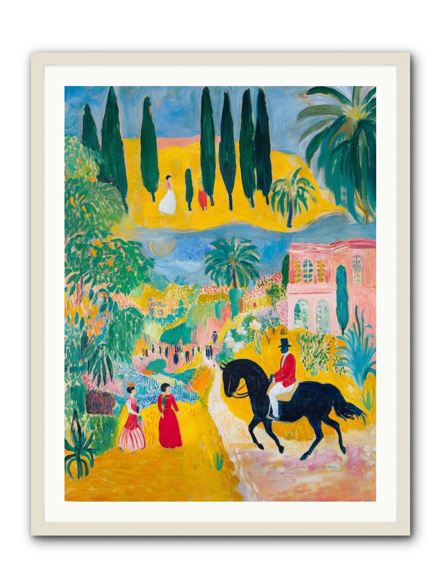 Provence Plays -- Framed Print - White 30x40