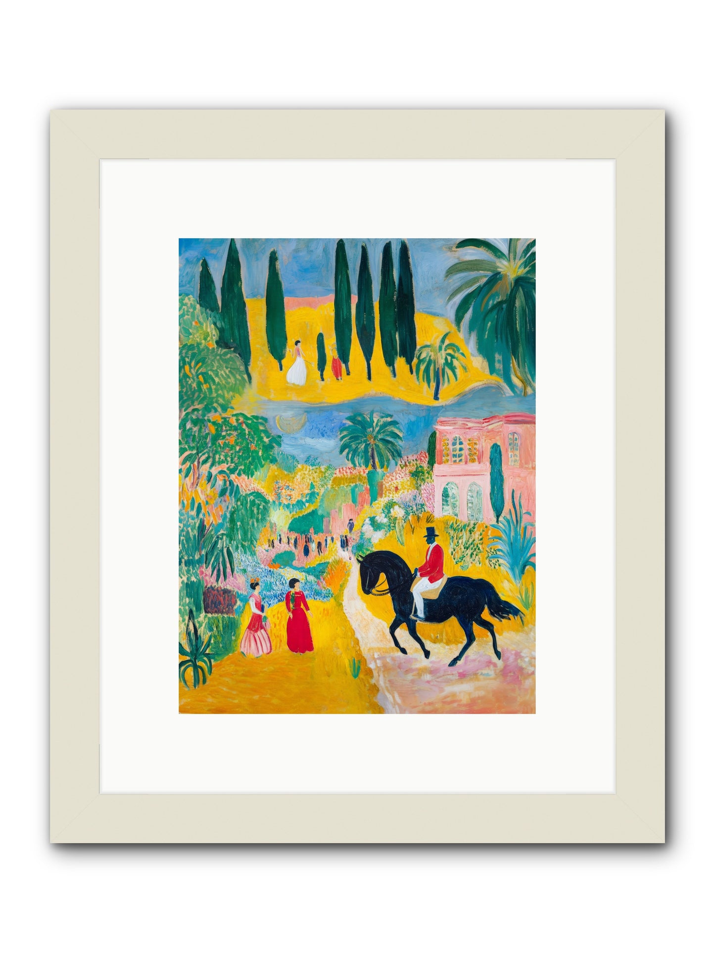 Provence Plays -- Framed Print - White 9x12