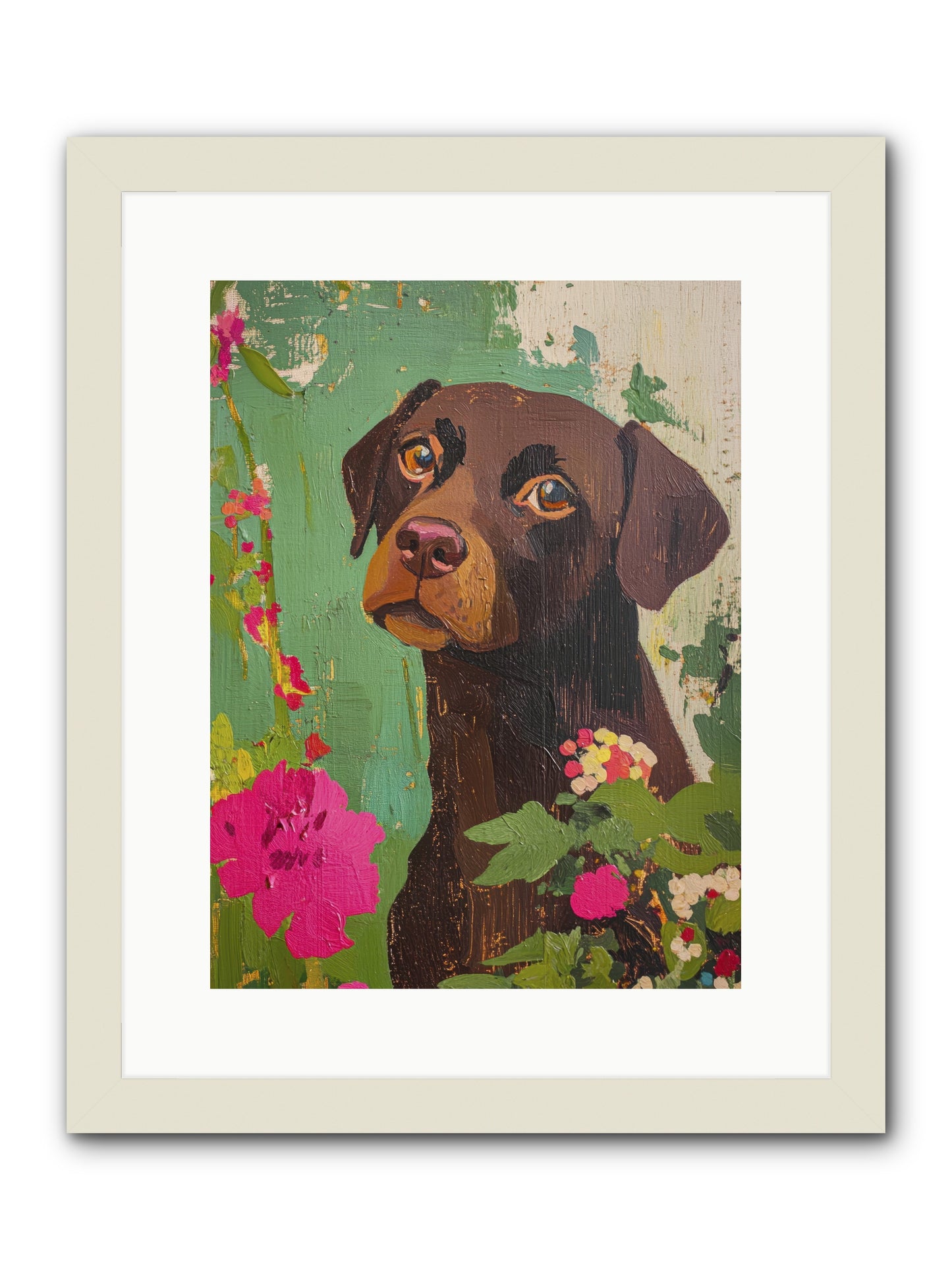 Puddingface -- Framed Print - White 12x16