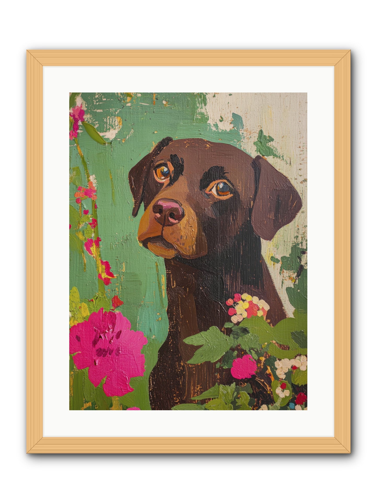 Puddingface -- Framed Print - Natural 18x24