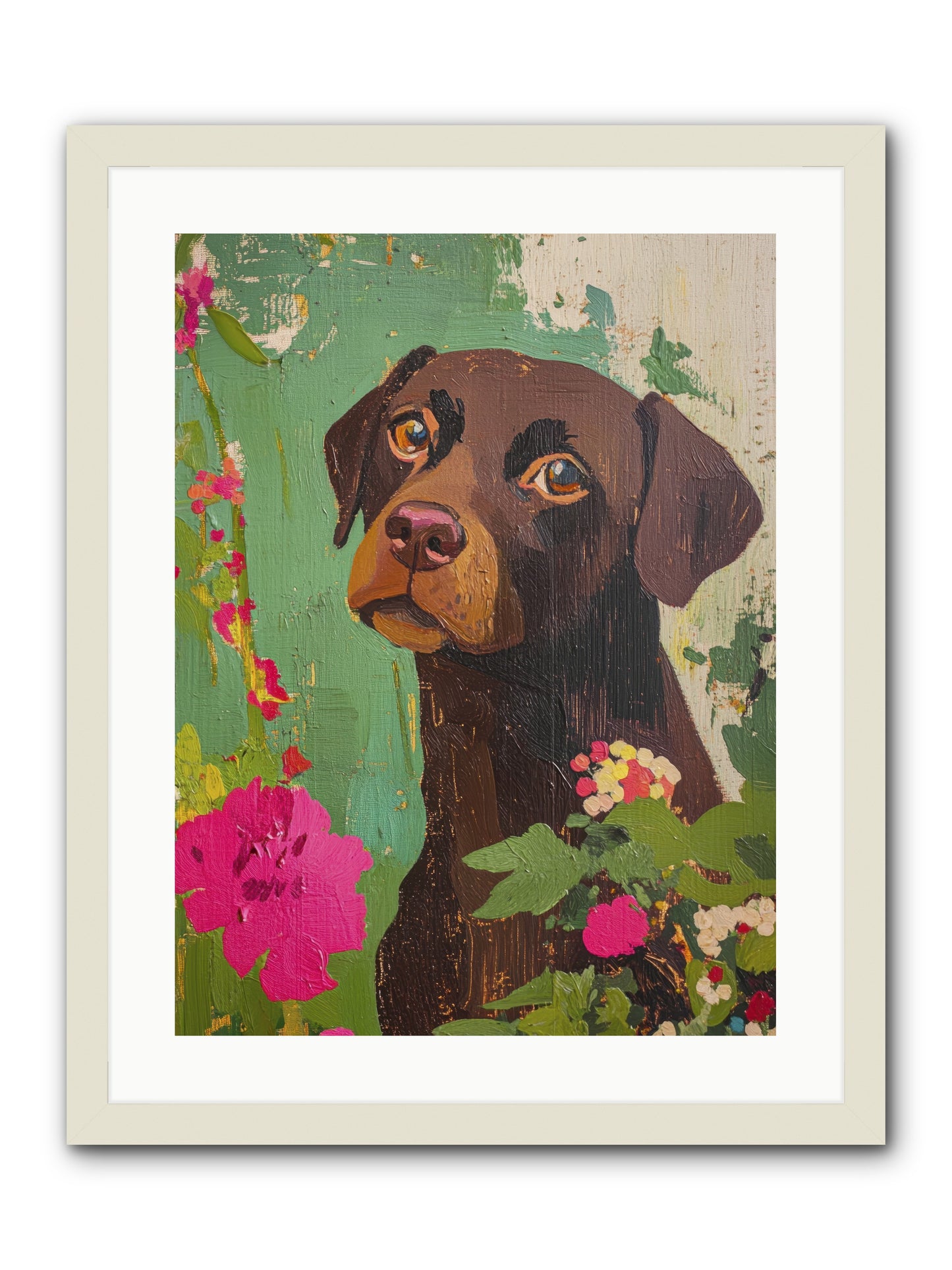 Puddingface -- Framed Print - White 18x24