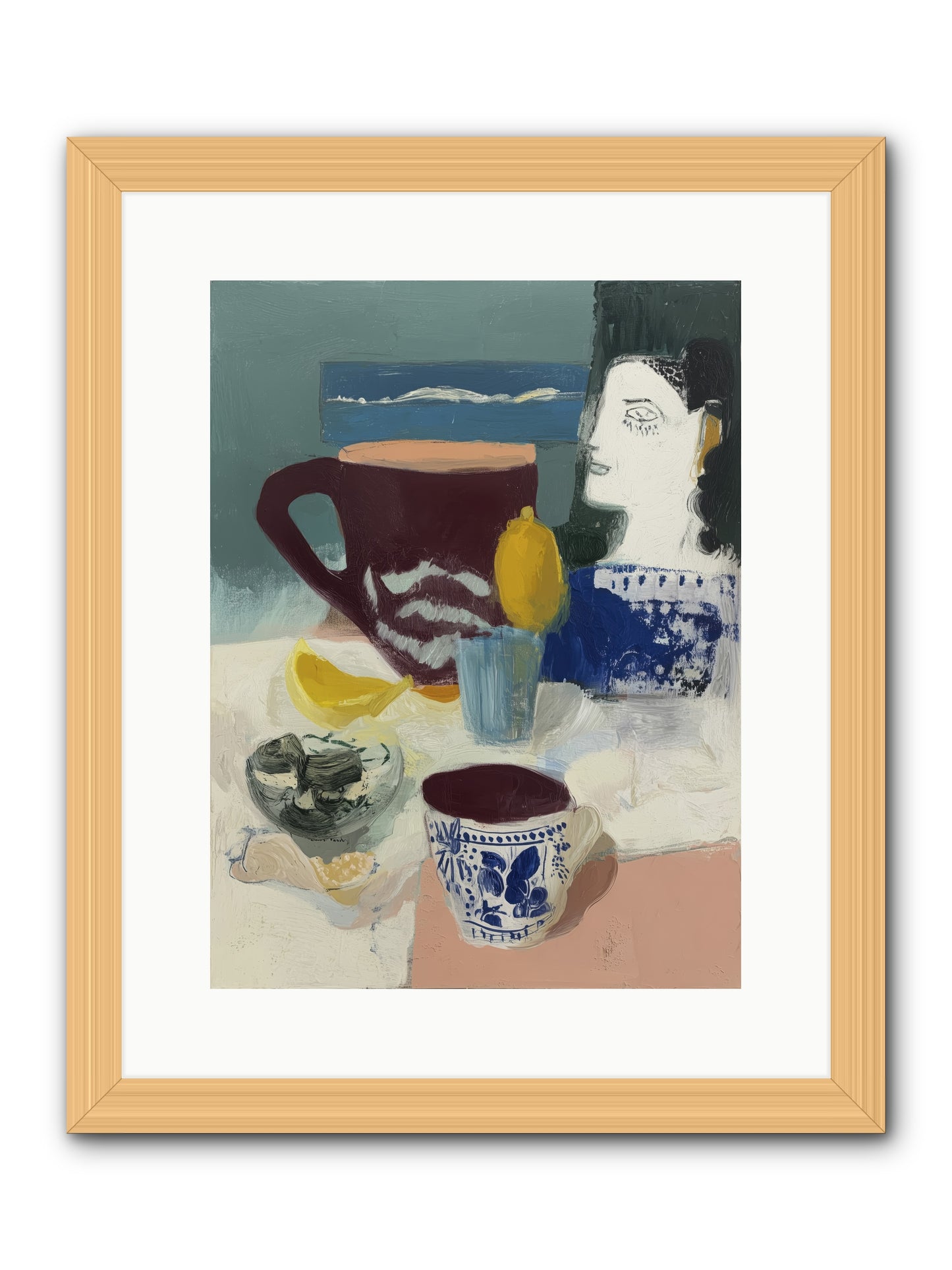 Quick Kiss -- Framed Print - Natural 12x16