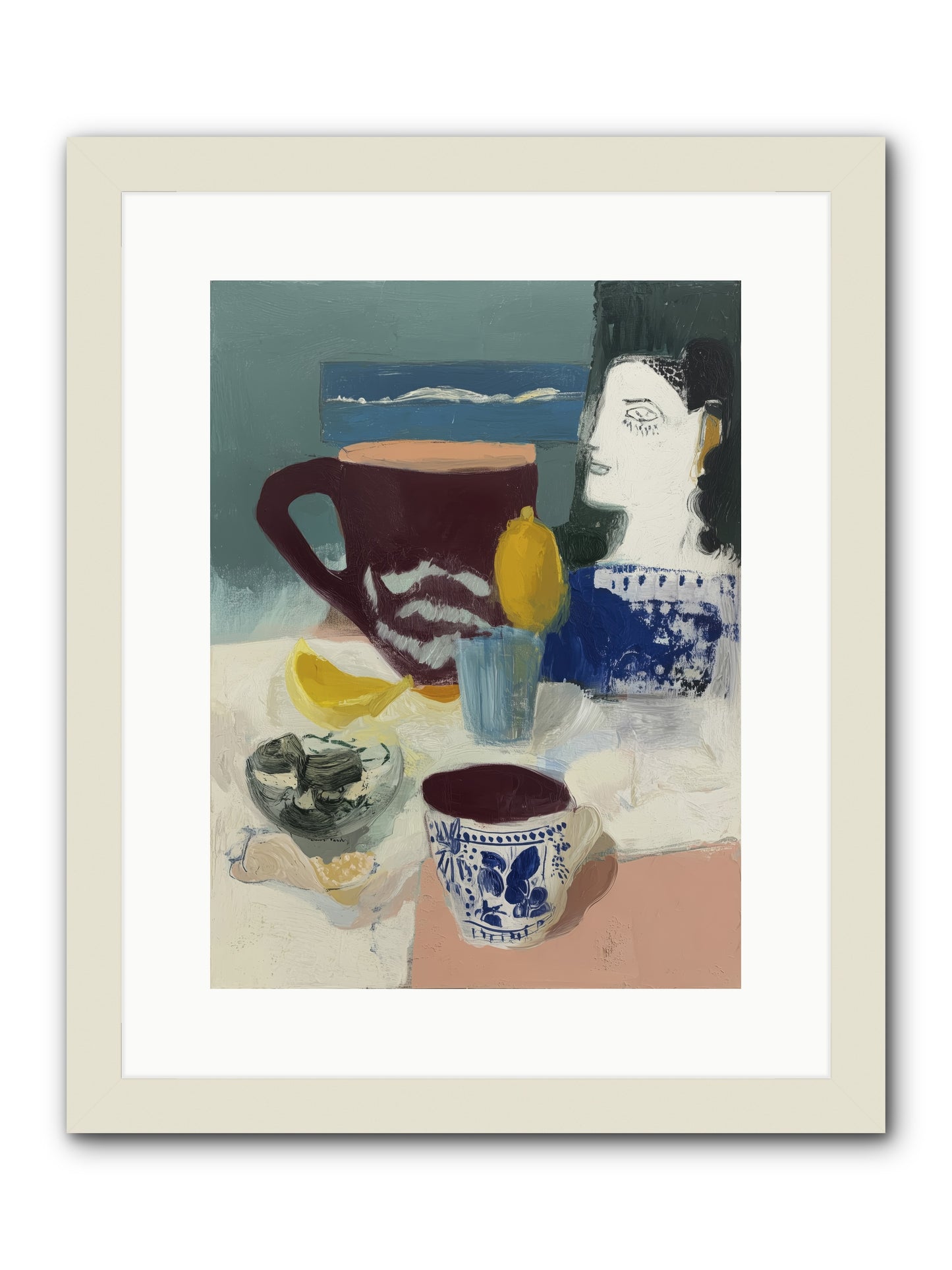 Quick Kiss -- Framed Print - White 12x16