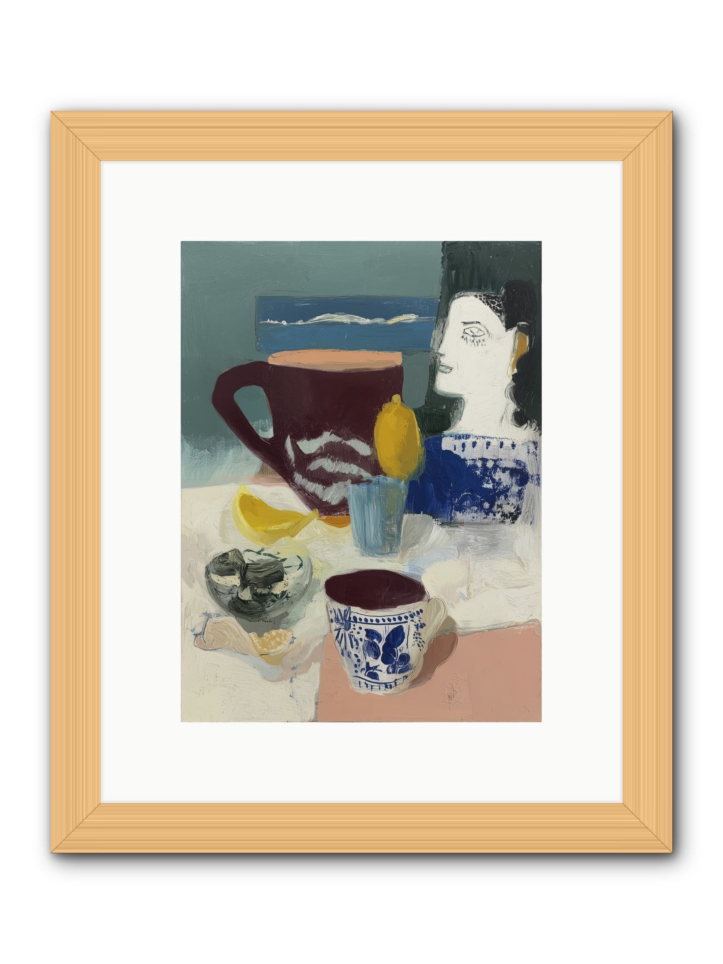 Quick Kiss -- Framed Print - Natural 9x12