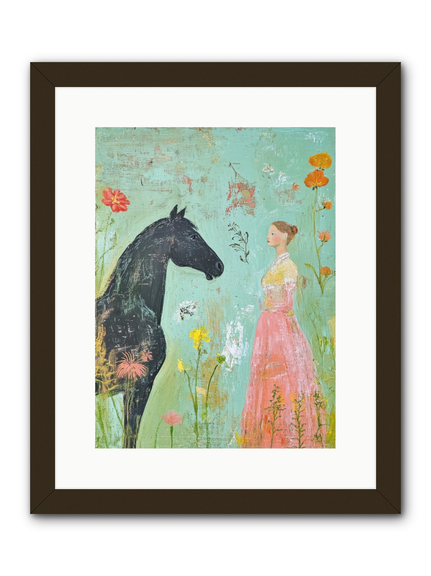 Quiet Conversation -- Framed Print - Black 12x16
