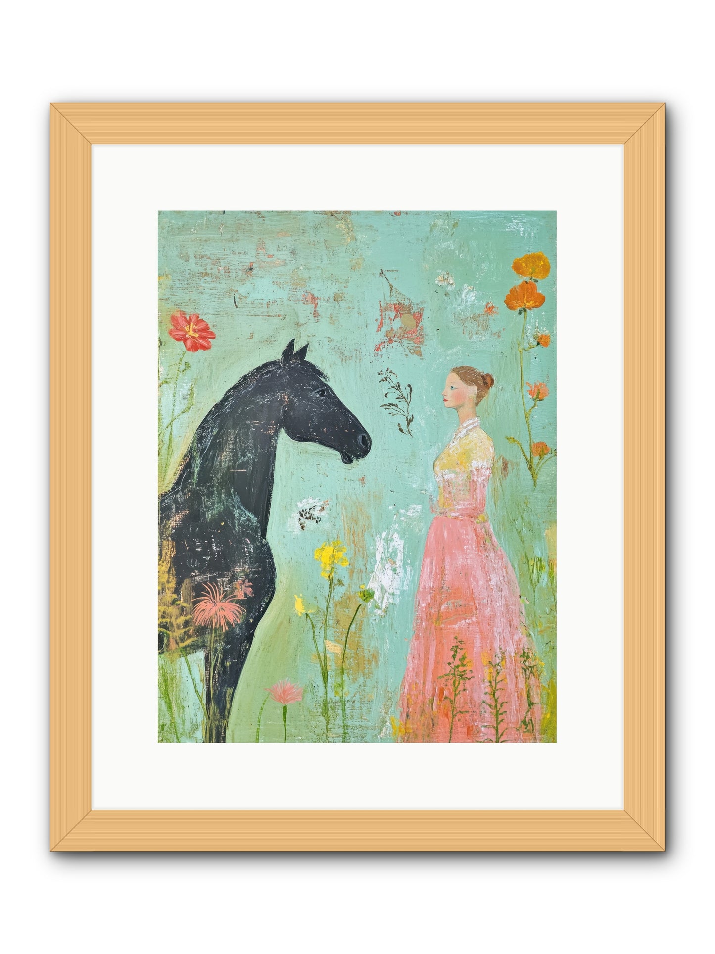 Quiet Conversation -- Framed Print - Natural 12x16