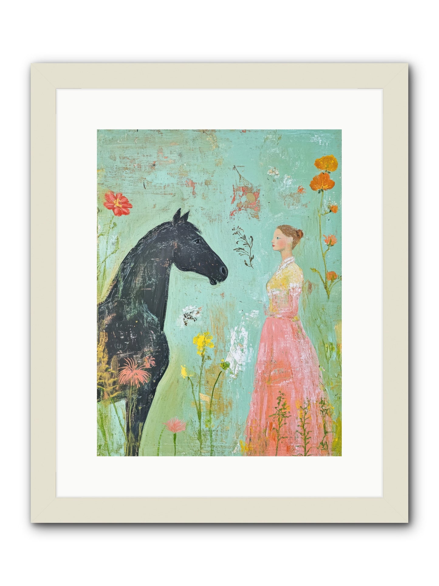 Quiet Conversation -- Framed Print - White 12x16