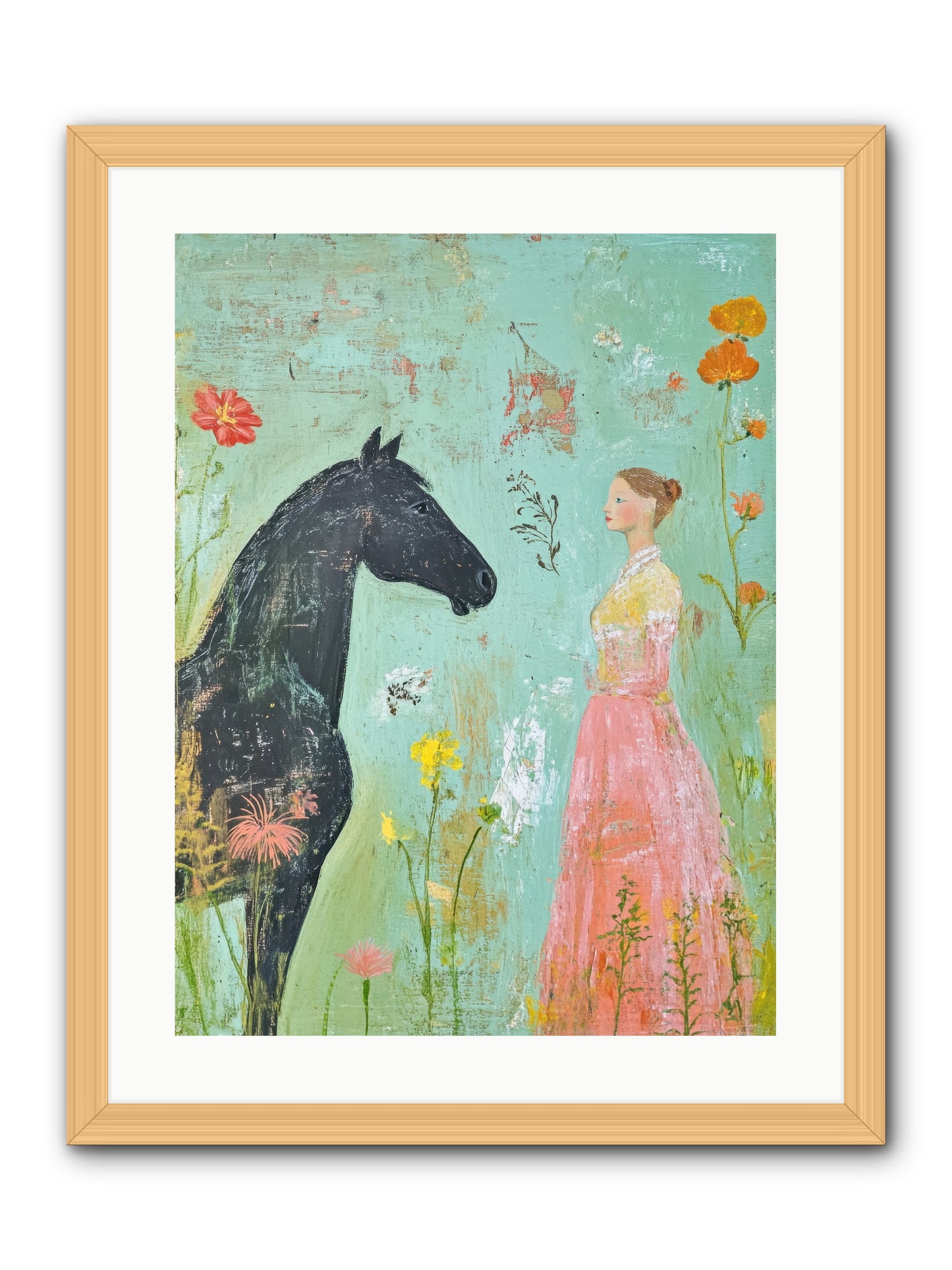Quiet Conversation -- Framed Print - Natural 18x24