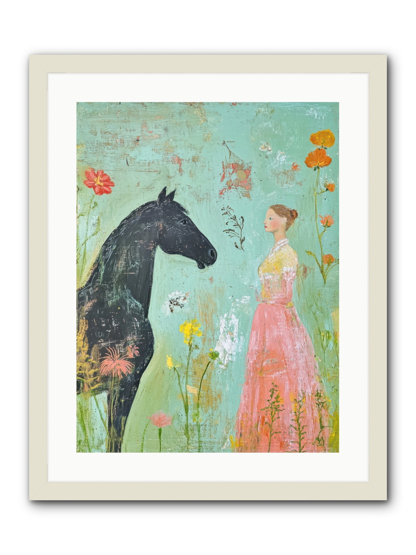 Quiet Conversation -- Framed Print - White 18x24