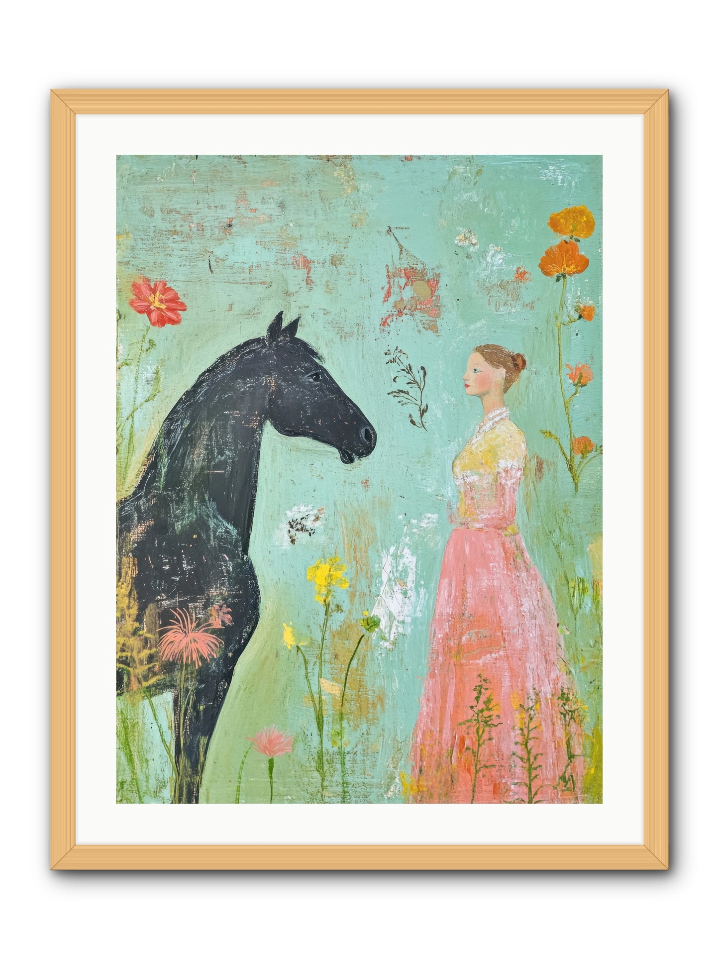 Quiet Conversation -- Framed Print - Natural 24x32