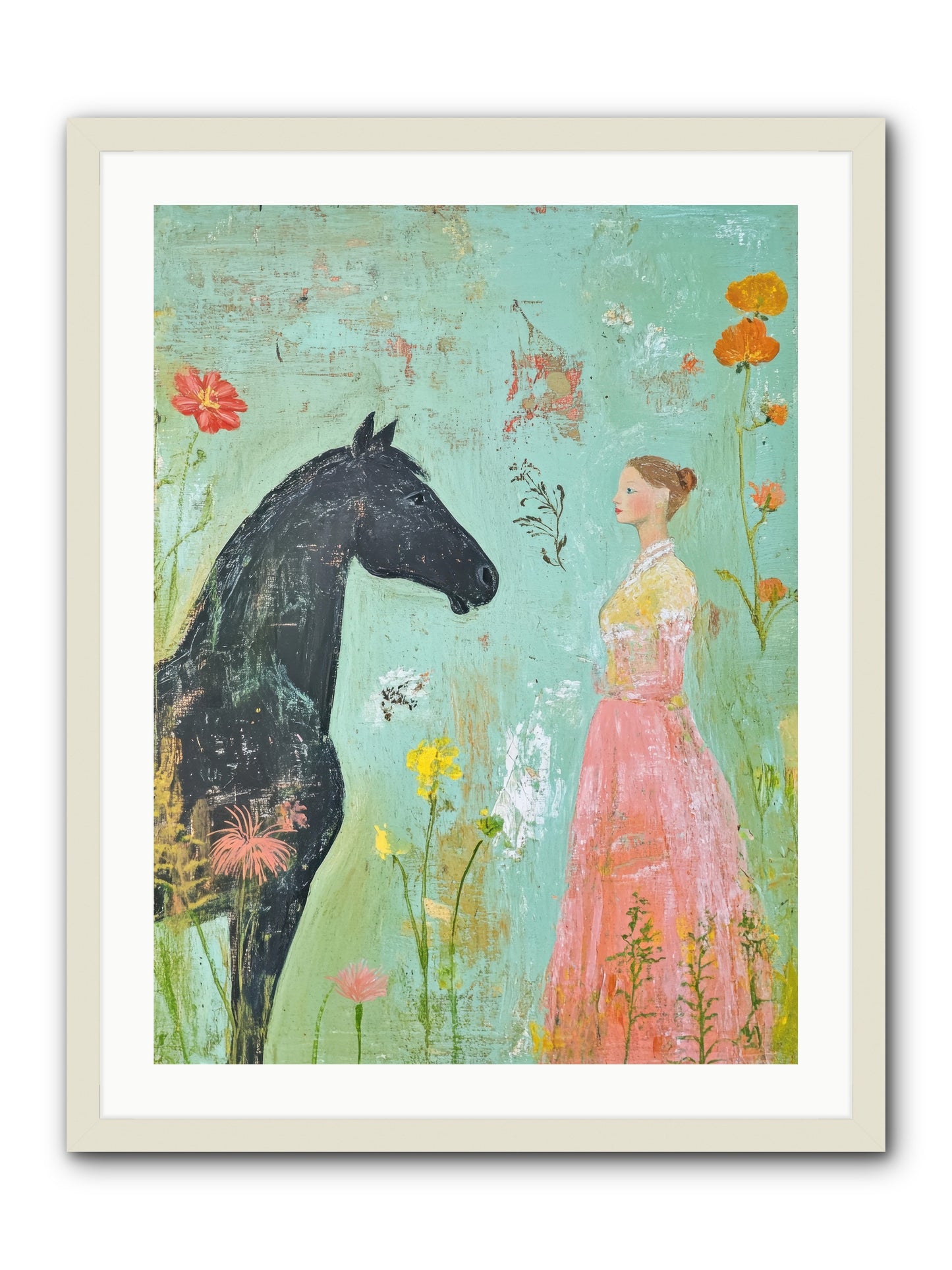 Quiet Conversation -- Framed Print - White 24x32