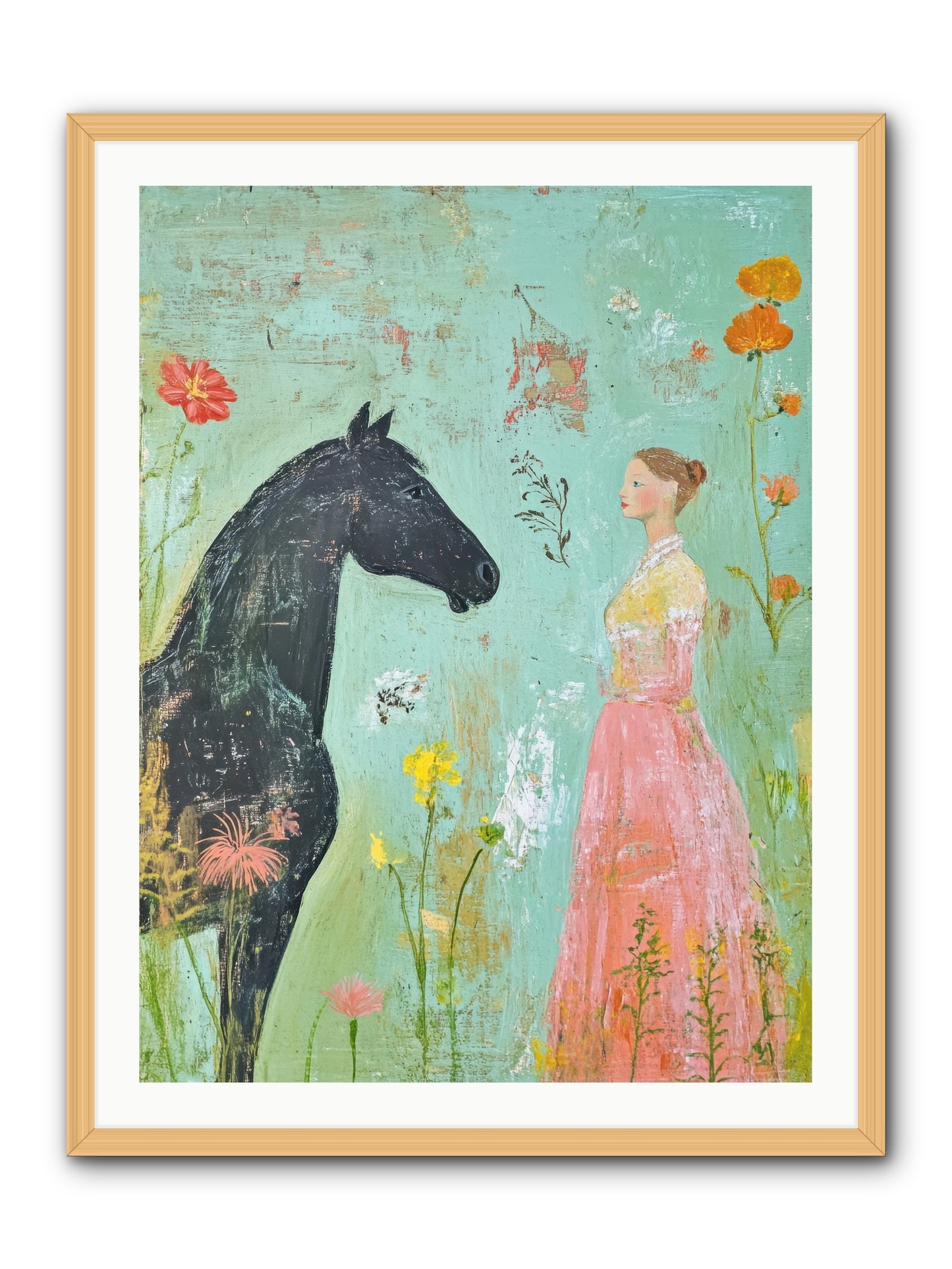 Quiet Conversation -- Framed Print - Natural 30x40