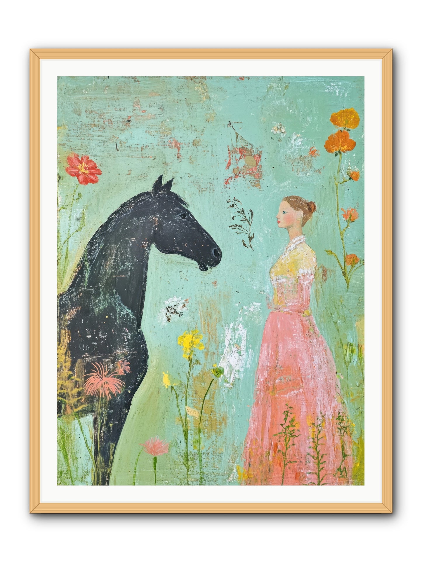 Quiet Conversation -- Framed Print - Natural 36x48