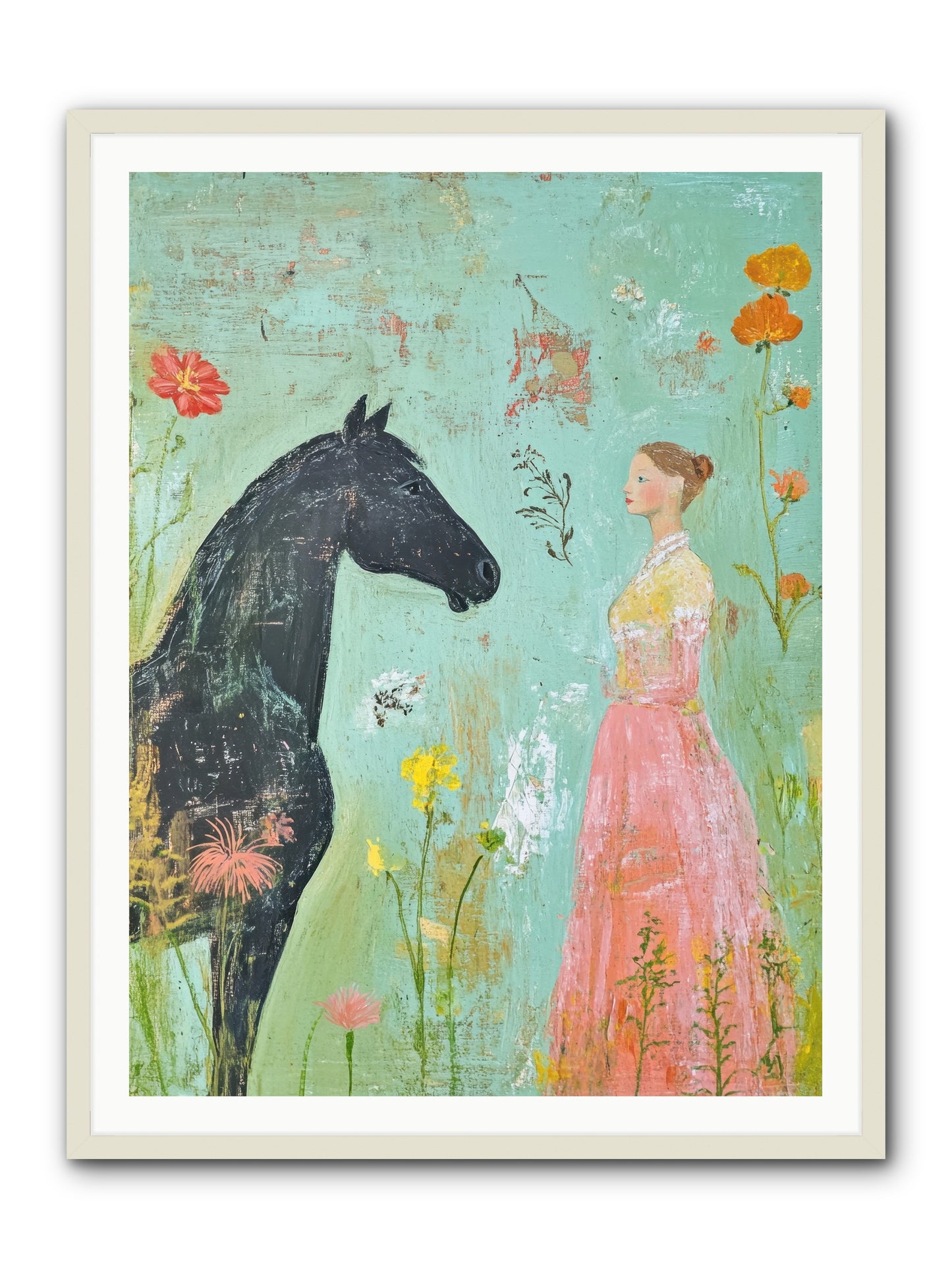 Quiet Conversation -- Framed Print - White 36x48