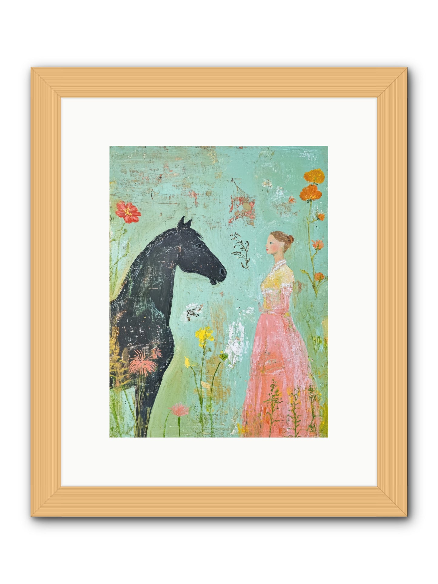 Quiet Conversation -- Framed Print - Natural 9x12