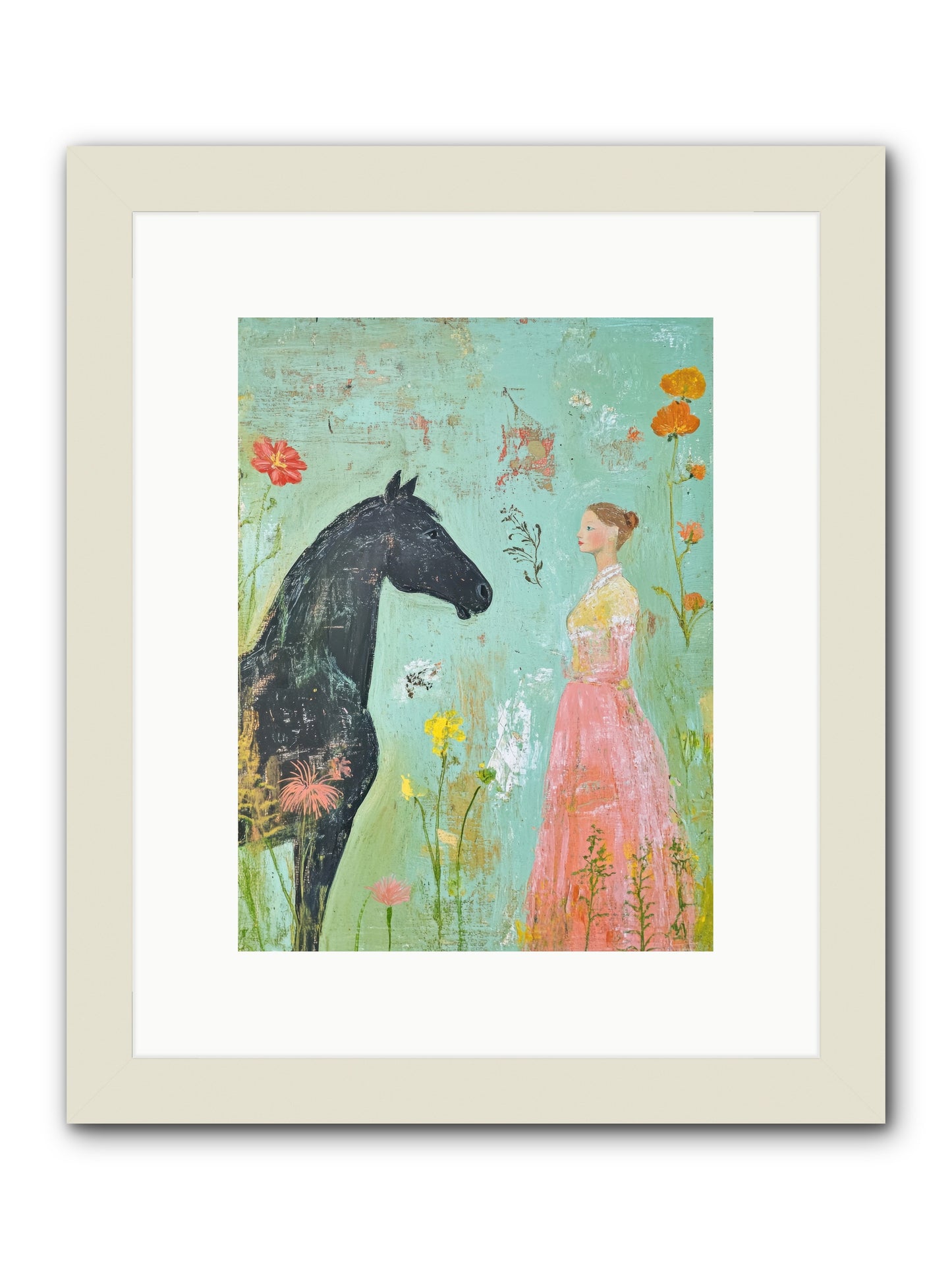Quiet Conversation -- Framed Print - White 9x12