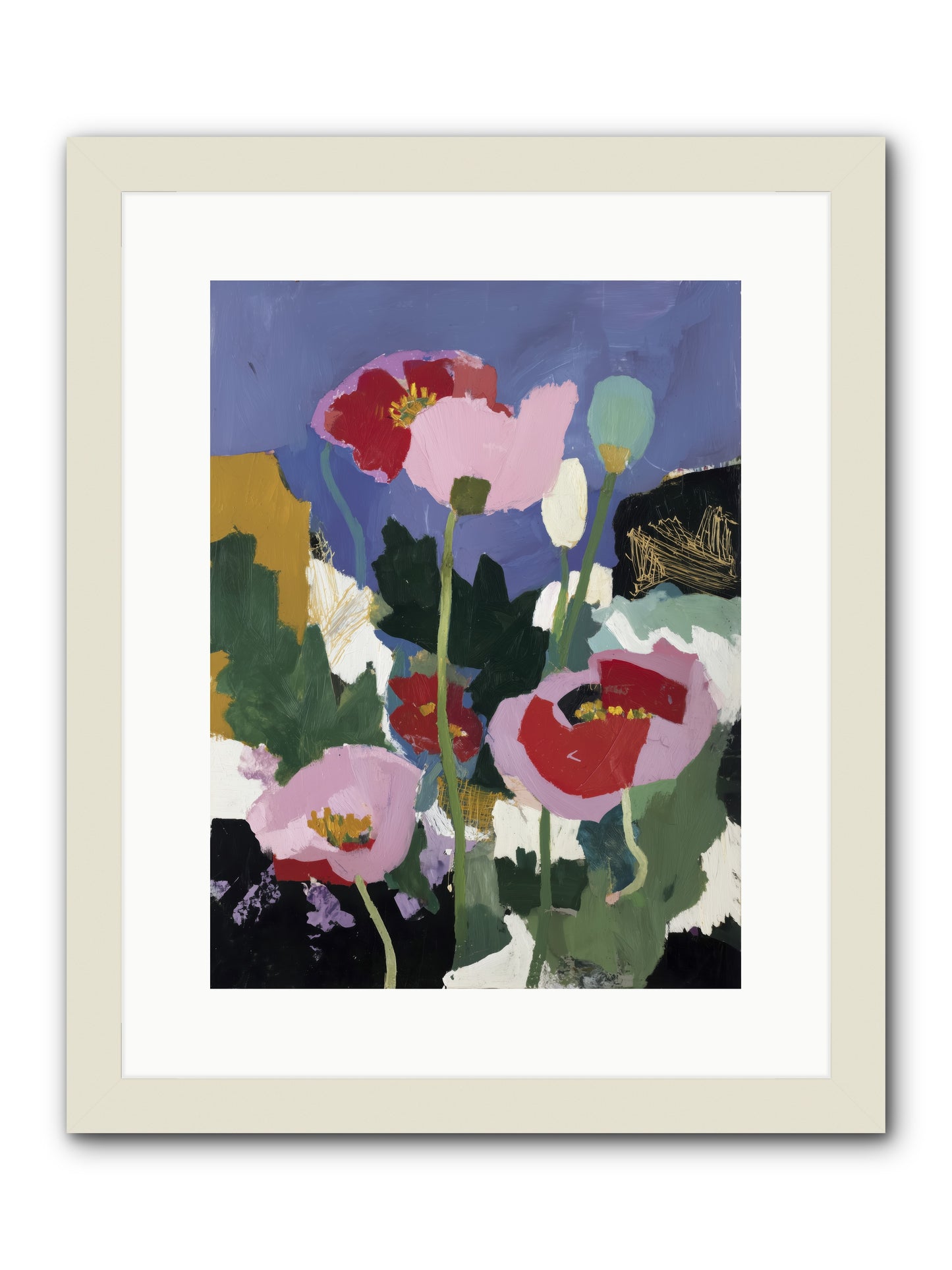 Quiet Mosaic -- Framed Print - White 12x16
