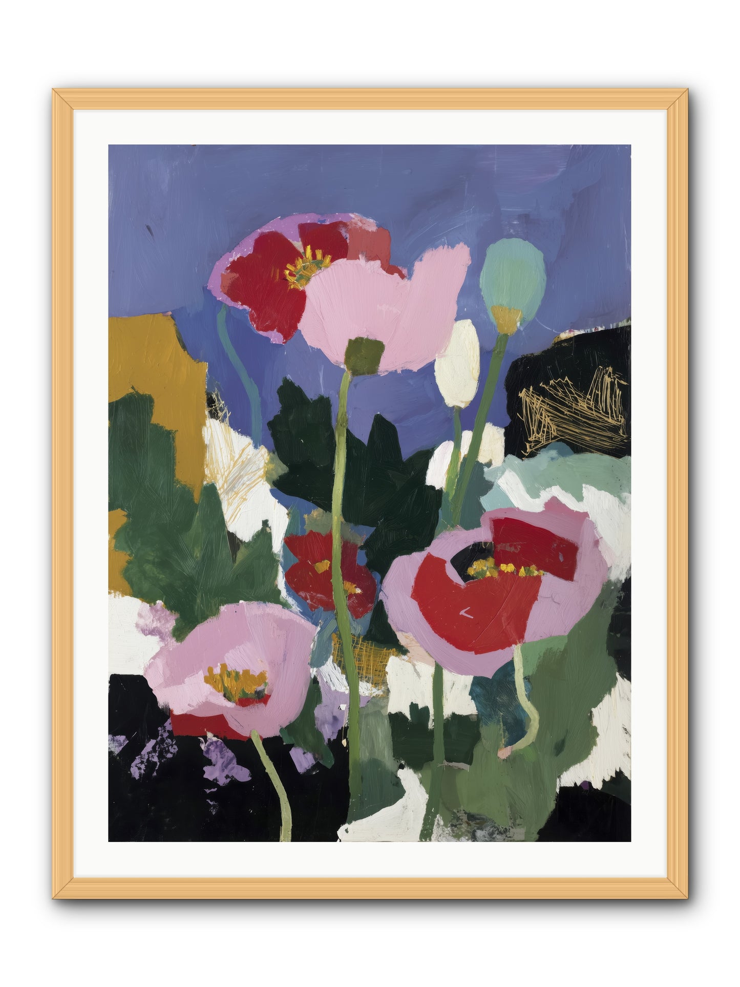 Quiet Mosaic -- Framed Print - Natural 30x40