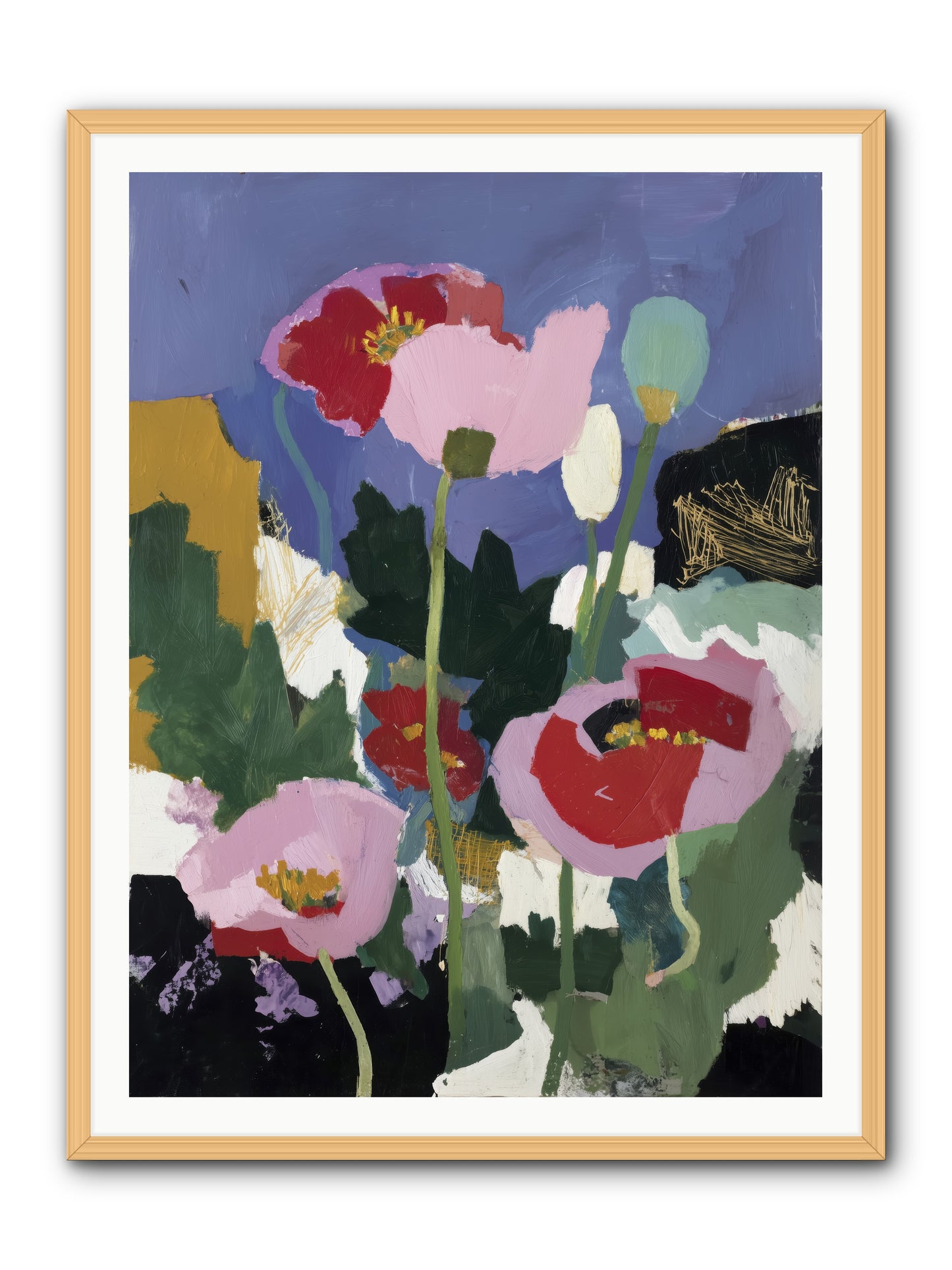 Quiet Mosaic -- Framed Print - Natural 36x48