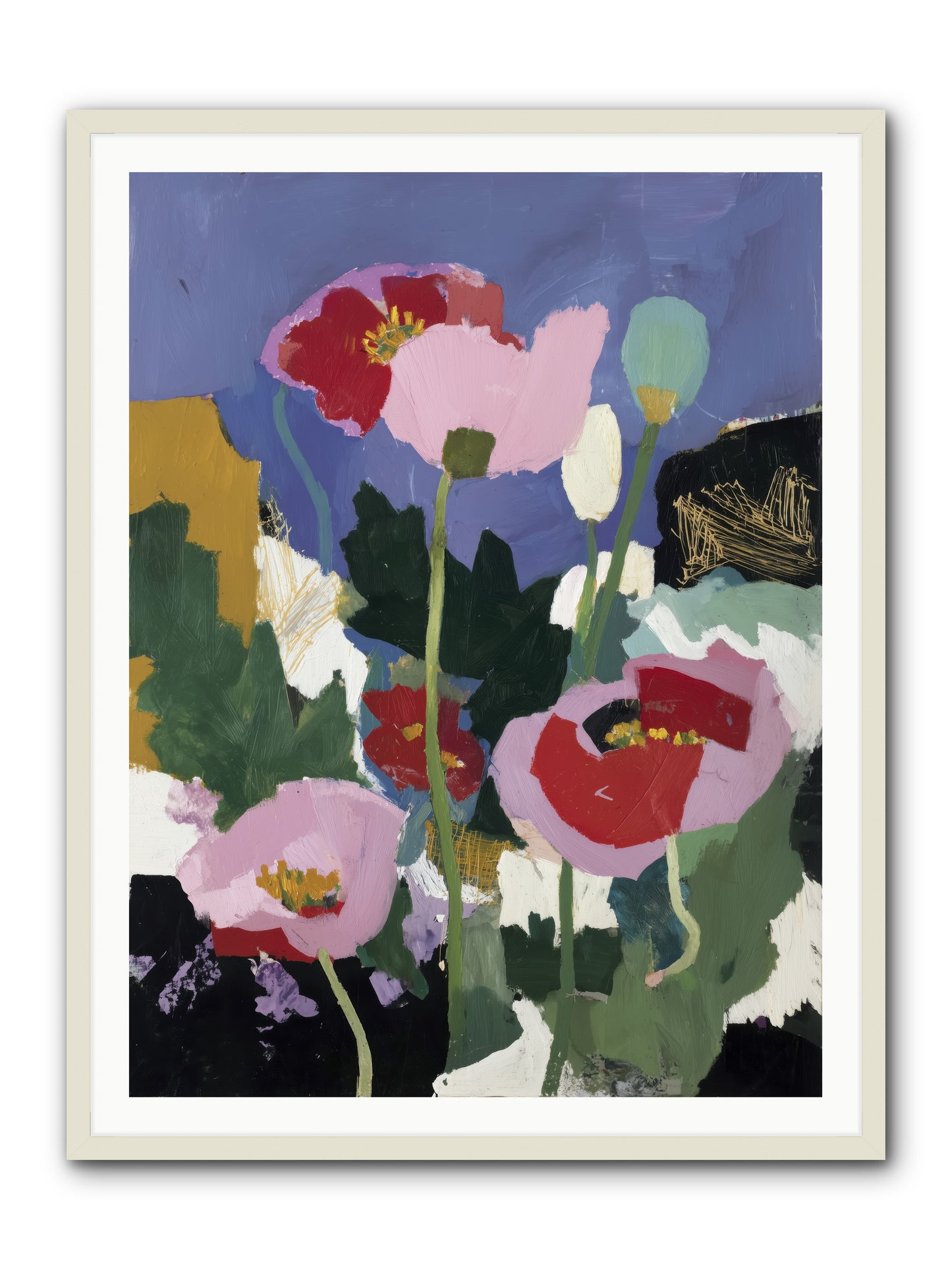 Quiet Mosaic -- Framed Print - White 36x48