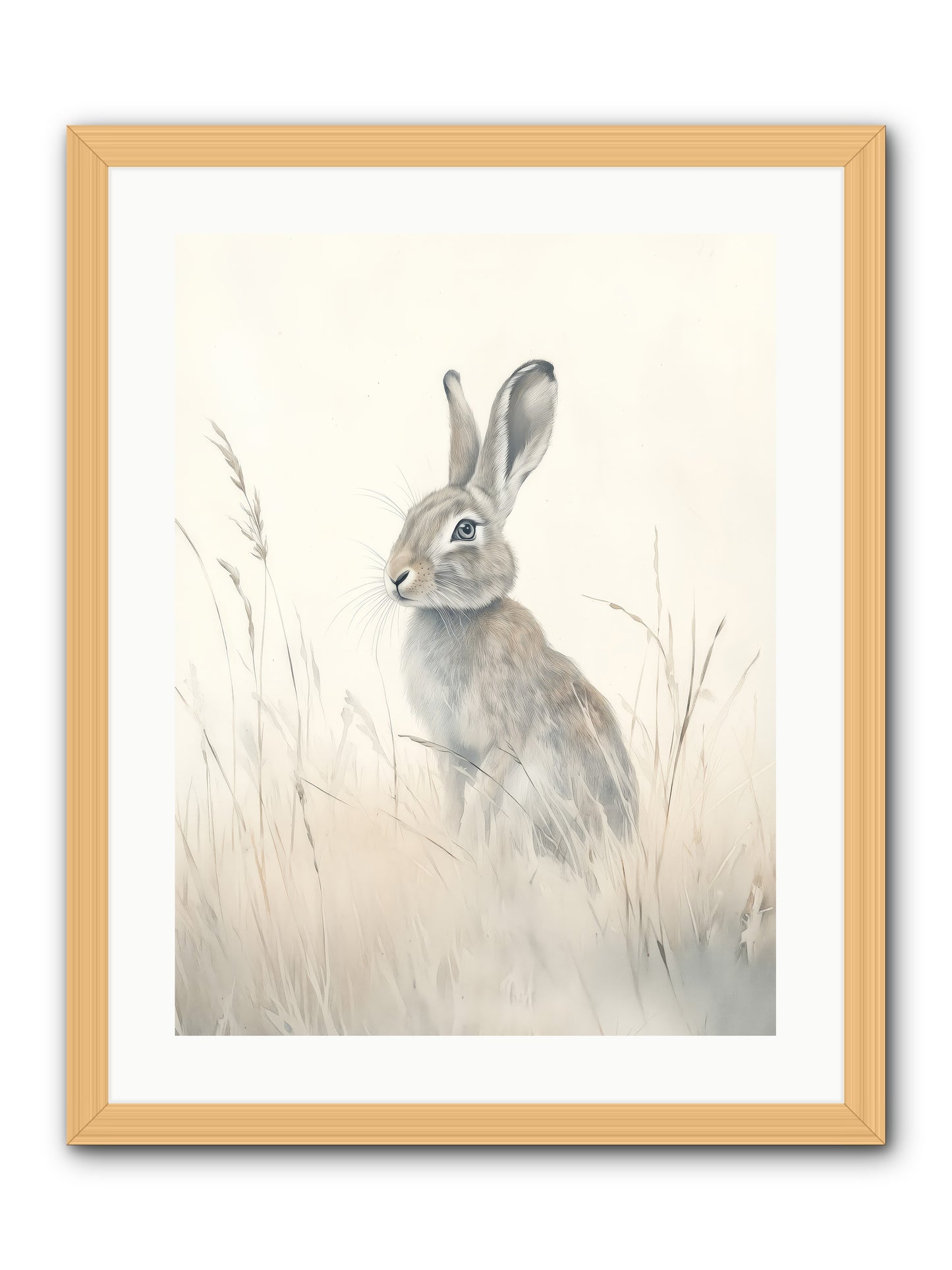 Quiet Visitor -- Framed Print - Natural 18x24
