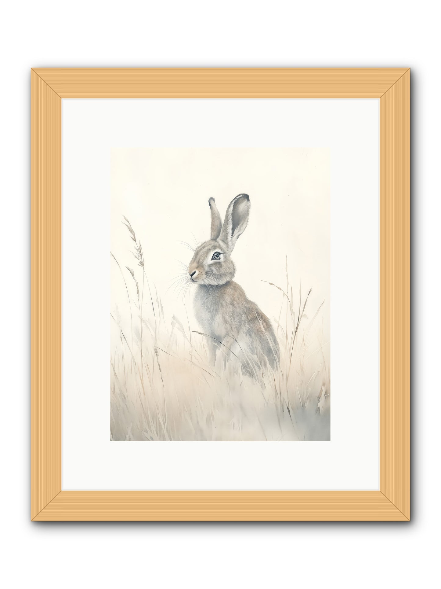 Quiet Visitor -- Framed Print - Natural 9x12