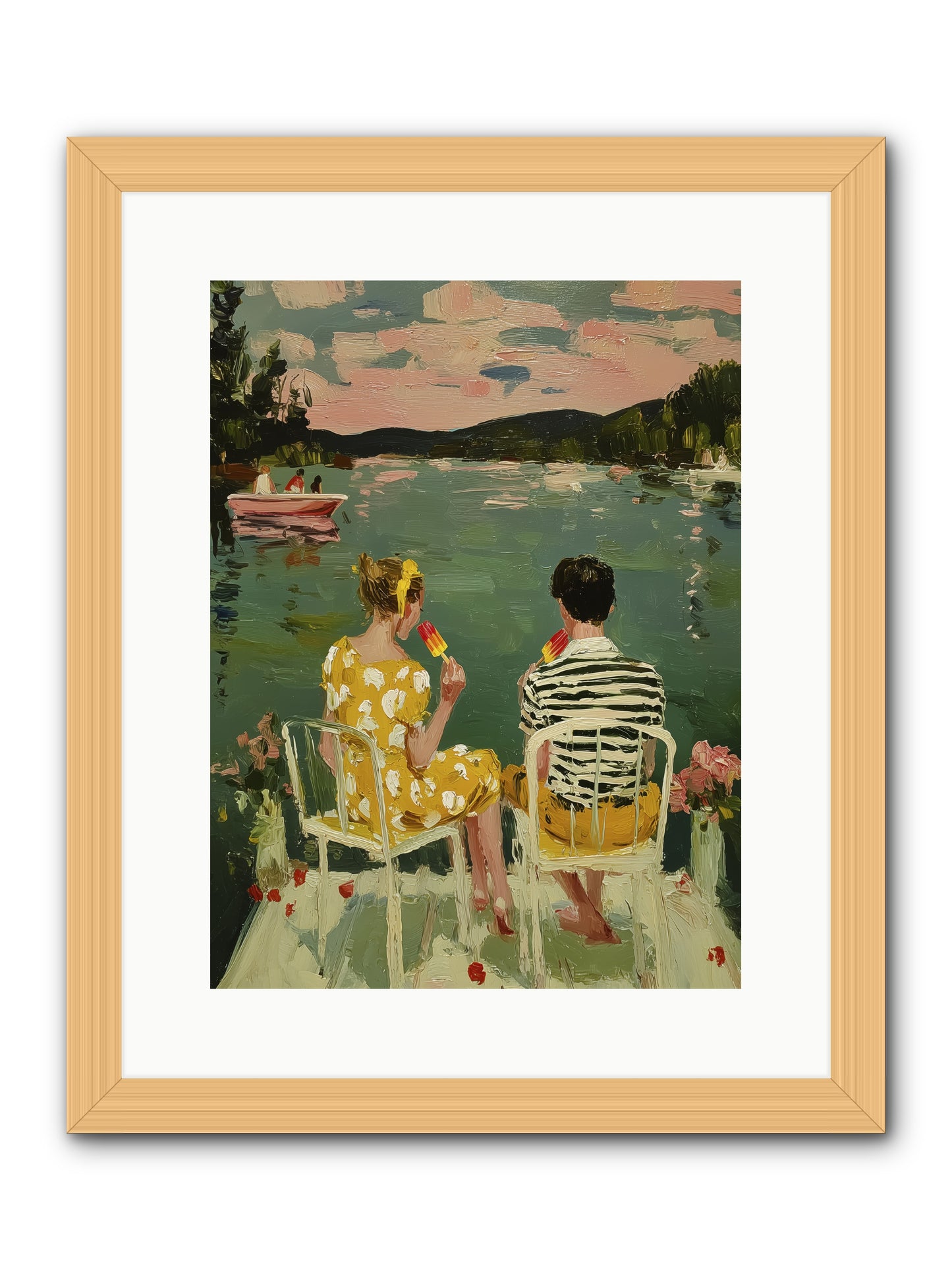 Quiet Waters -- Framed Print - Natural 12x16