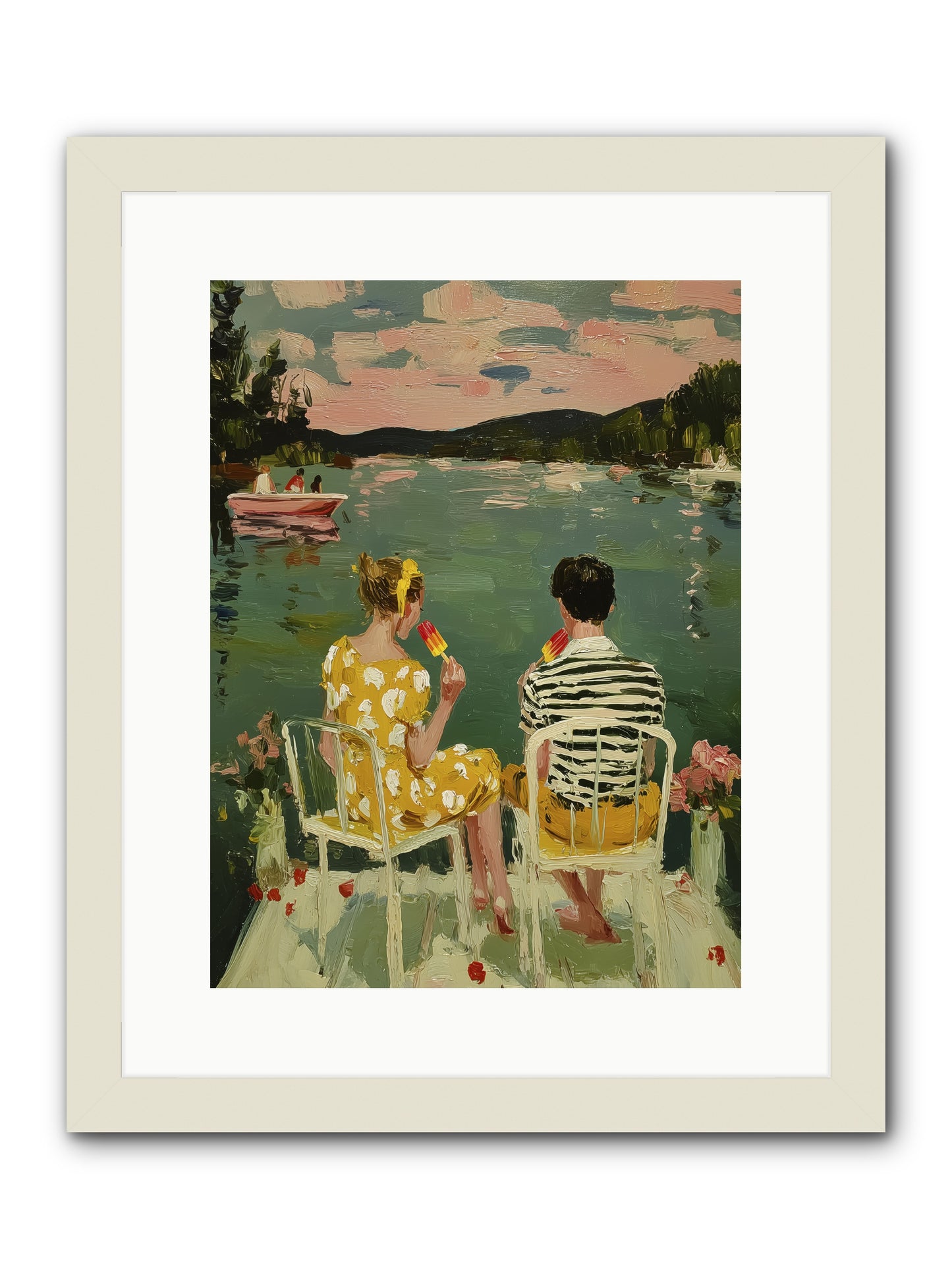 Quiet Waters -- Framed Print - White 12x16