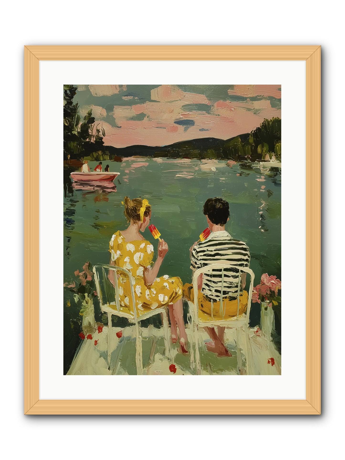 Quiet Waters -- Framed Print - Natural 18x24