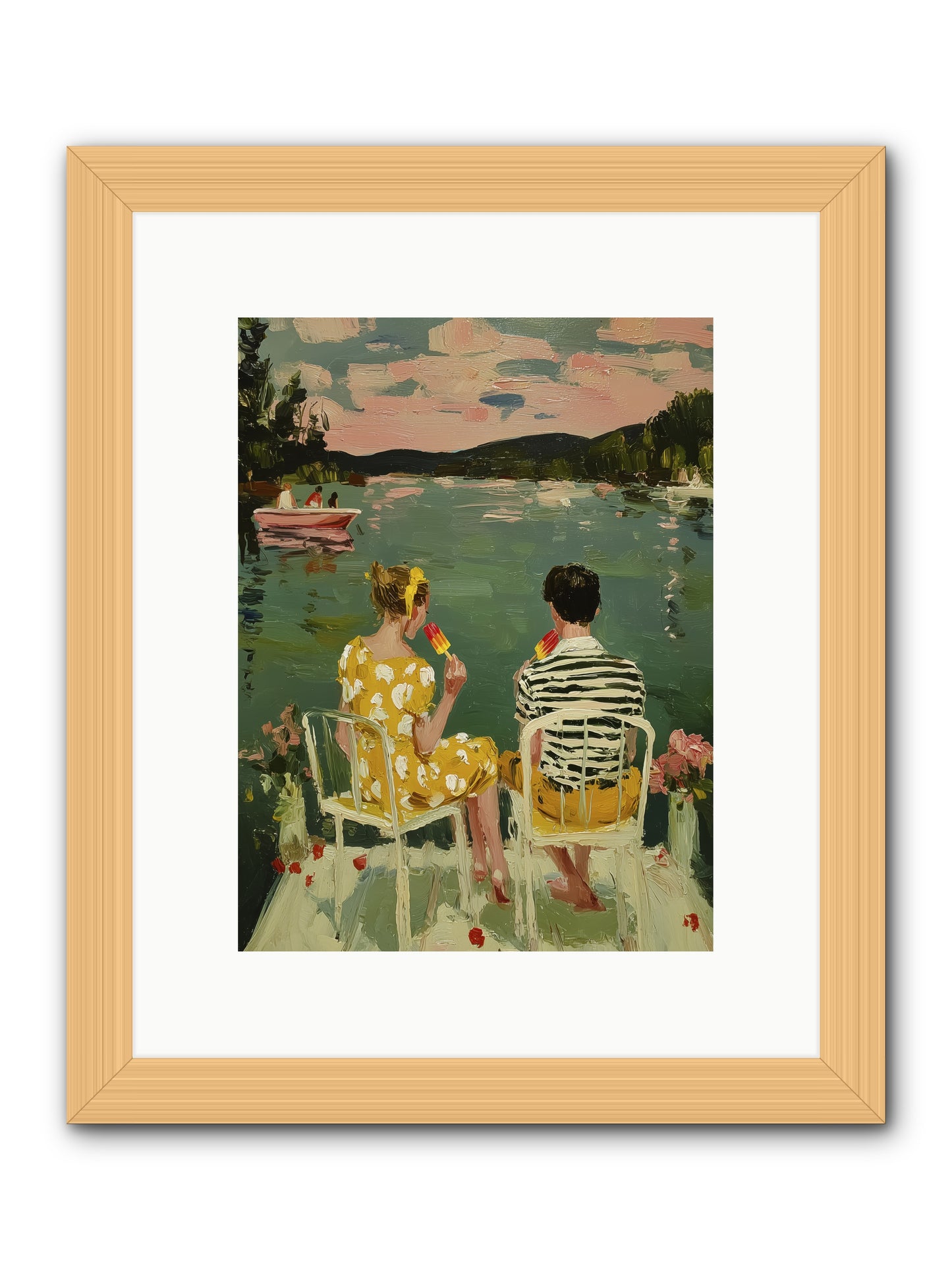 Quiet Waters -- Framed Print - Natural 9x12