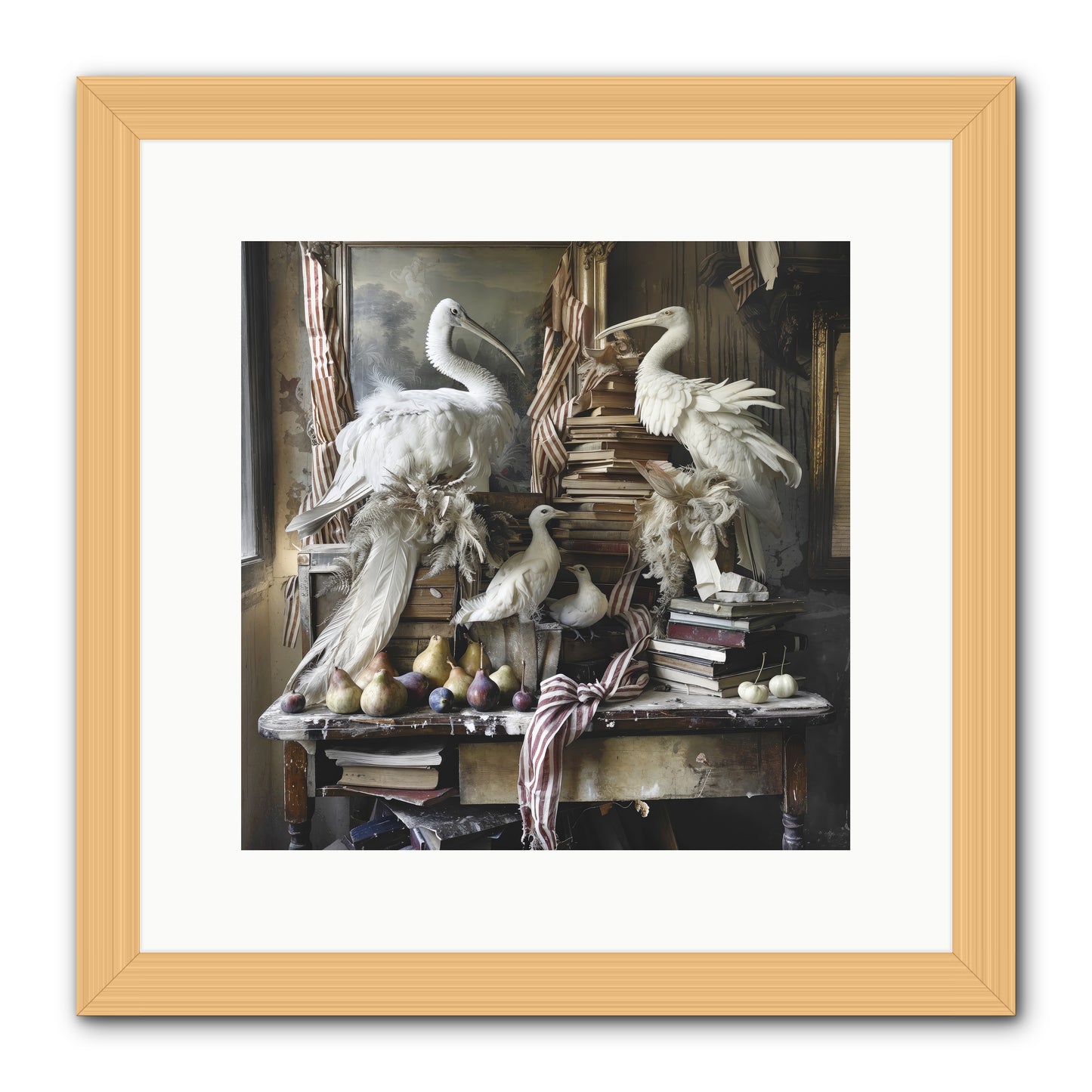 Quills Of Enchanted Epochs -- Framed Print - Natural 12x12