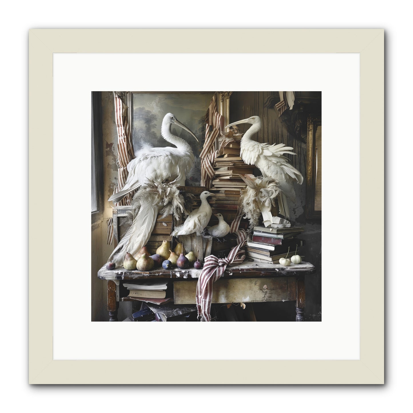 Quills Of Enchanted Epochs -- Framed Print - White 12x12